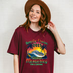 Family Cruise 2025 Making Memories, Sunset Design - Vacation Unisex Crewneck T-Shirt Sweatshirt Hoodie
