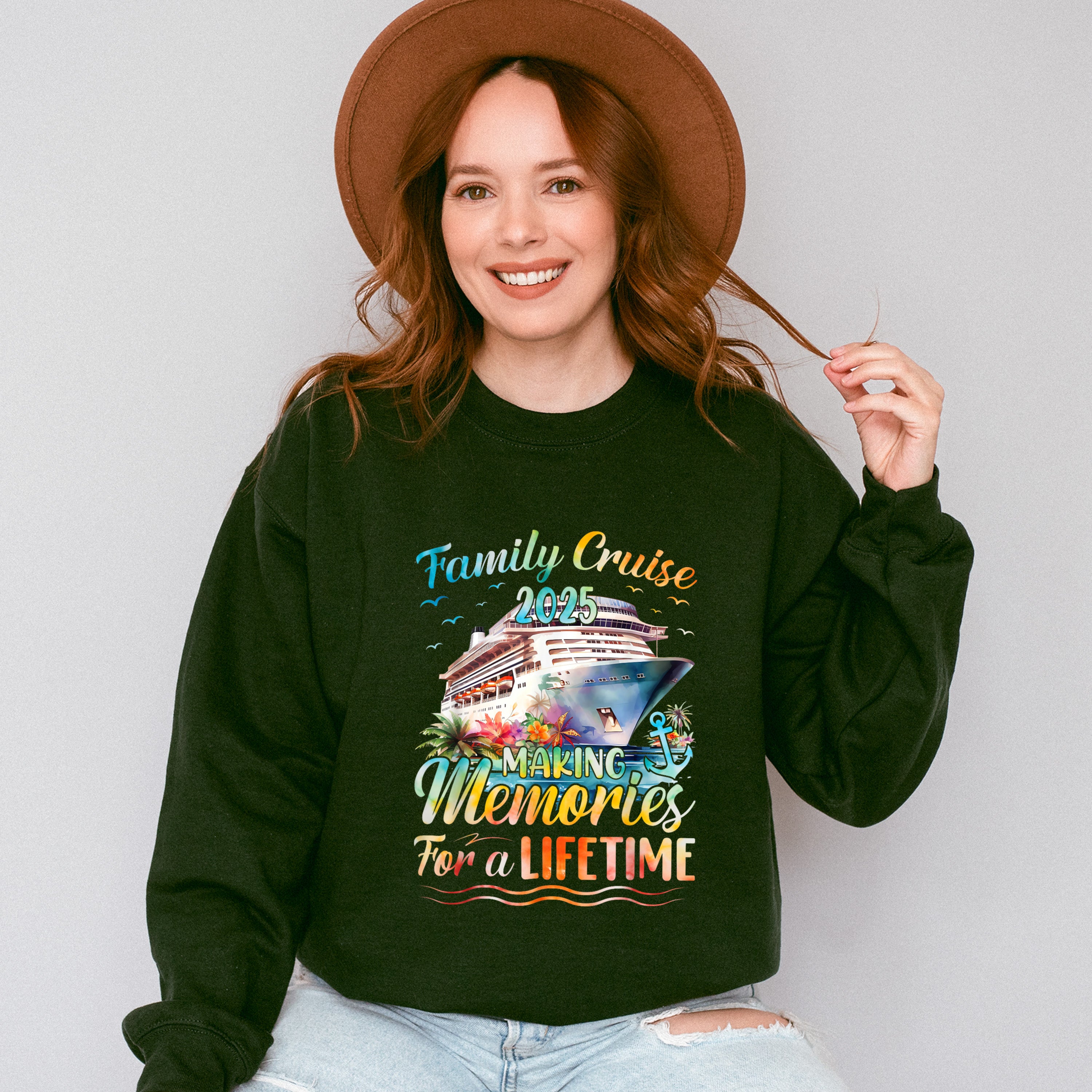 Flowers Design Family Cruise 2025 Making Memories - Vacation Unisex Crewneck T-Shirt Sweatshirt Hoodie