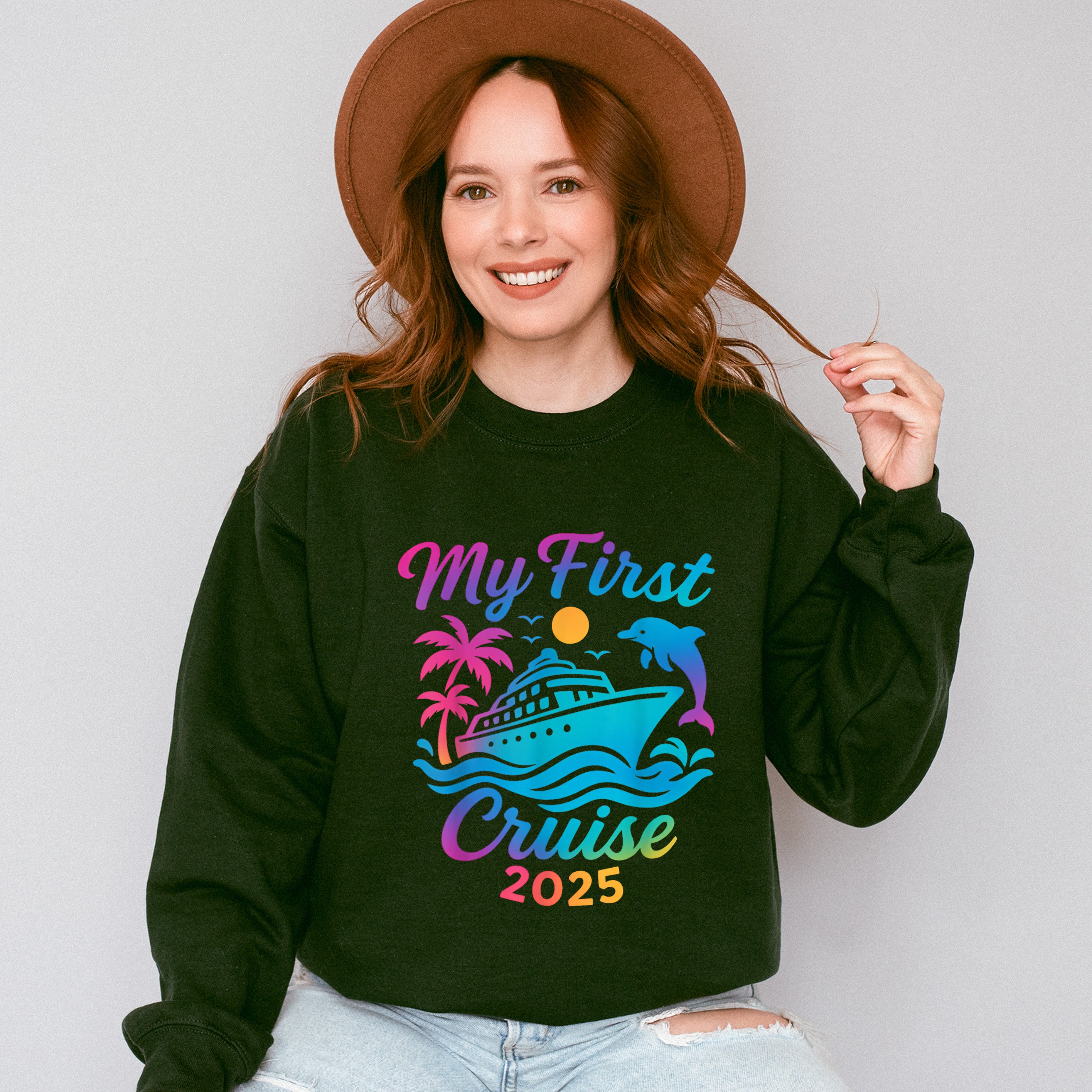 My First Cruise 2025 Gradient Dolphin - Vacation Unisex Crewneck T-Shirt Sweatshirt Hoodie