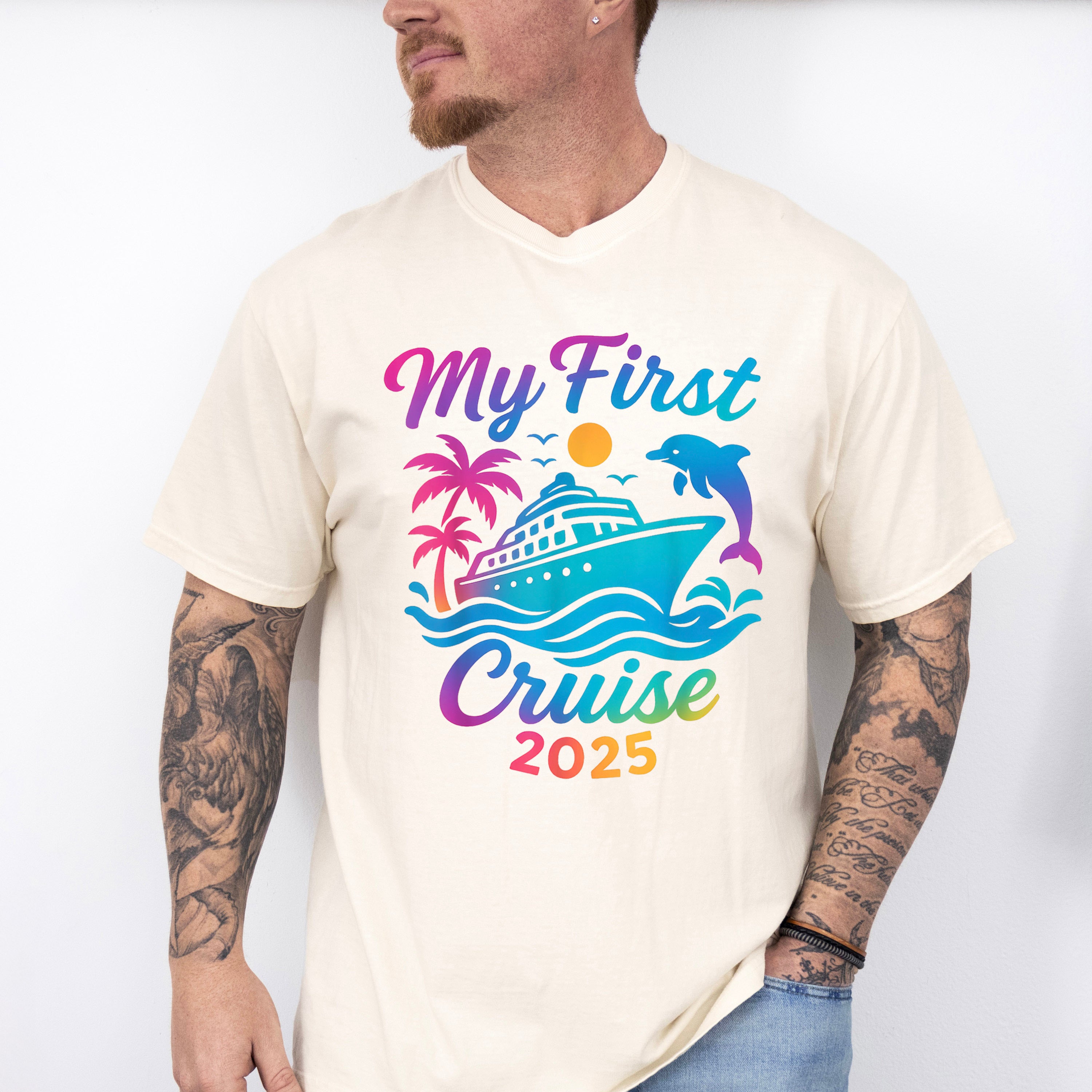 My First Cruise 2025 Gradient Dolphin - Vacation Unisex Crewneck T-Shirt Sweatshirt Hoodie