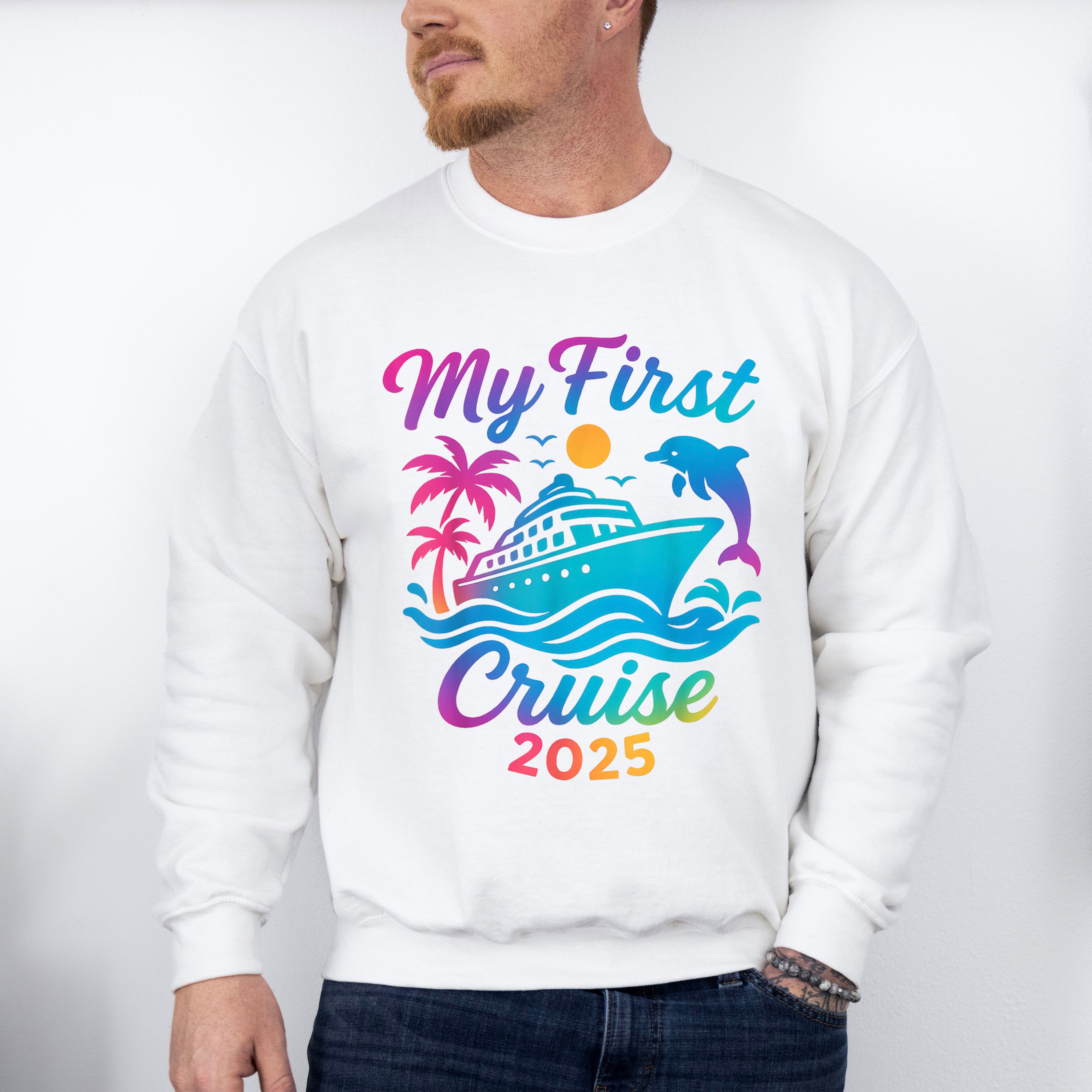 My First Cruise 2025 Gradient Dolphin - Vacation Unisex Crewneck T-Shirt Sweatshirt Hoodie