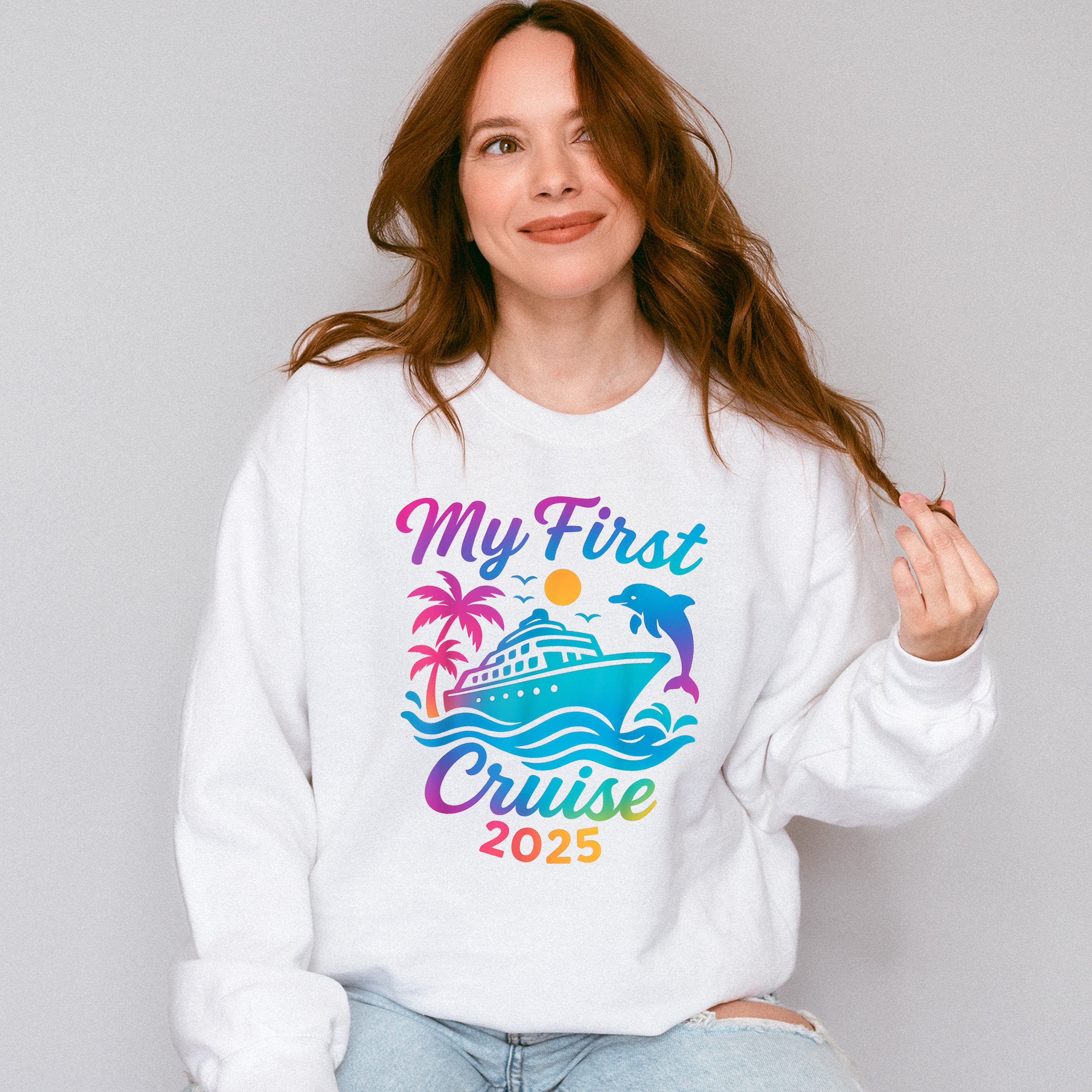 My First Cruise 2025 Gradient Dolphin - Vacation Unisex Crewneck T-Shirt Sweatshirt Hoodie