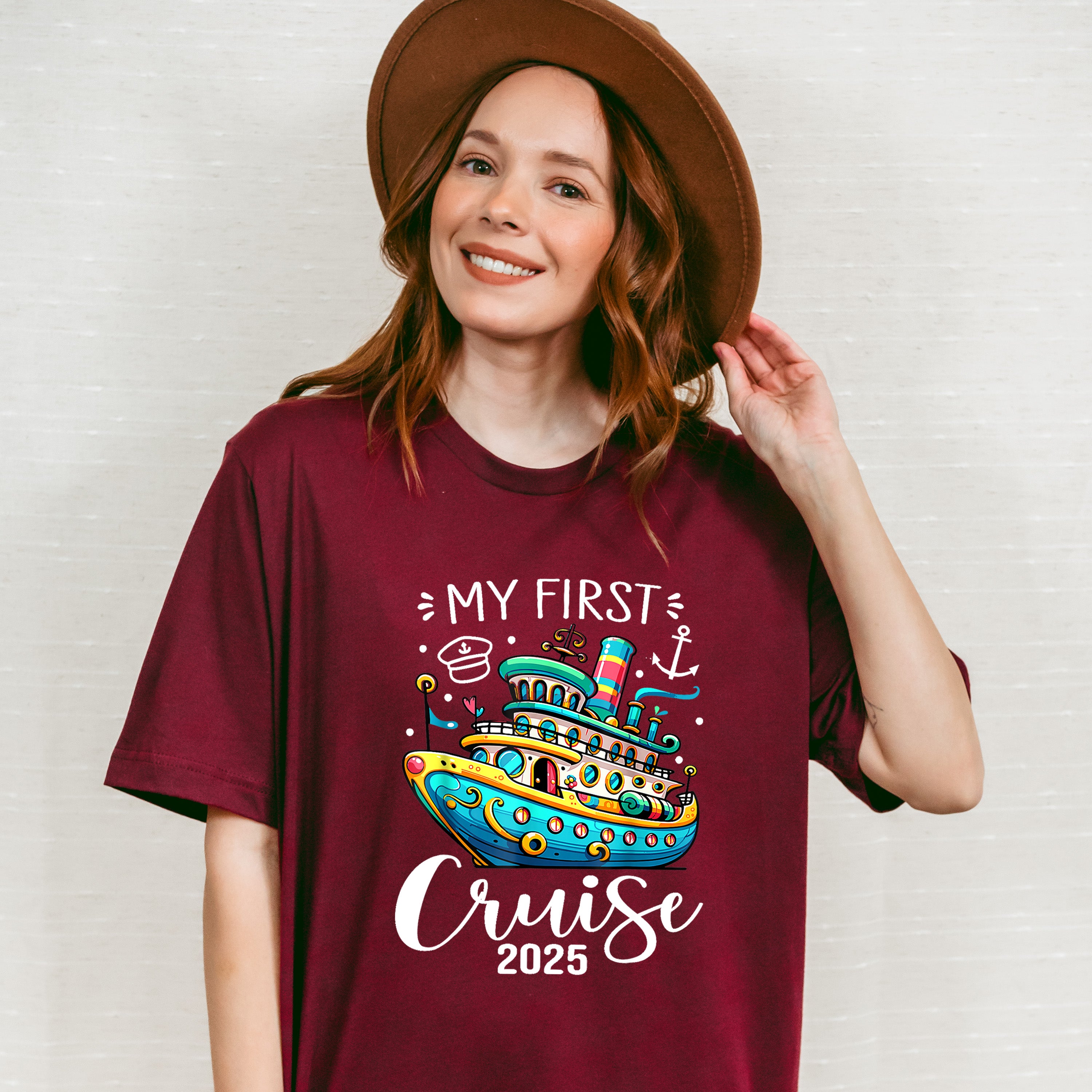 My First Cruise 2025 Blue Ship - Vacation Unisex Crewneck T-Shirt Sweatshirt Hoodie