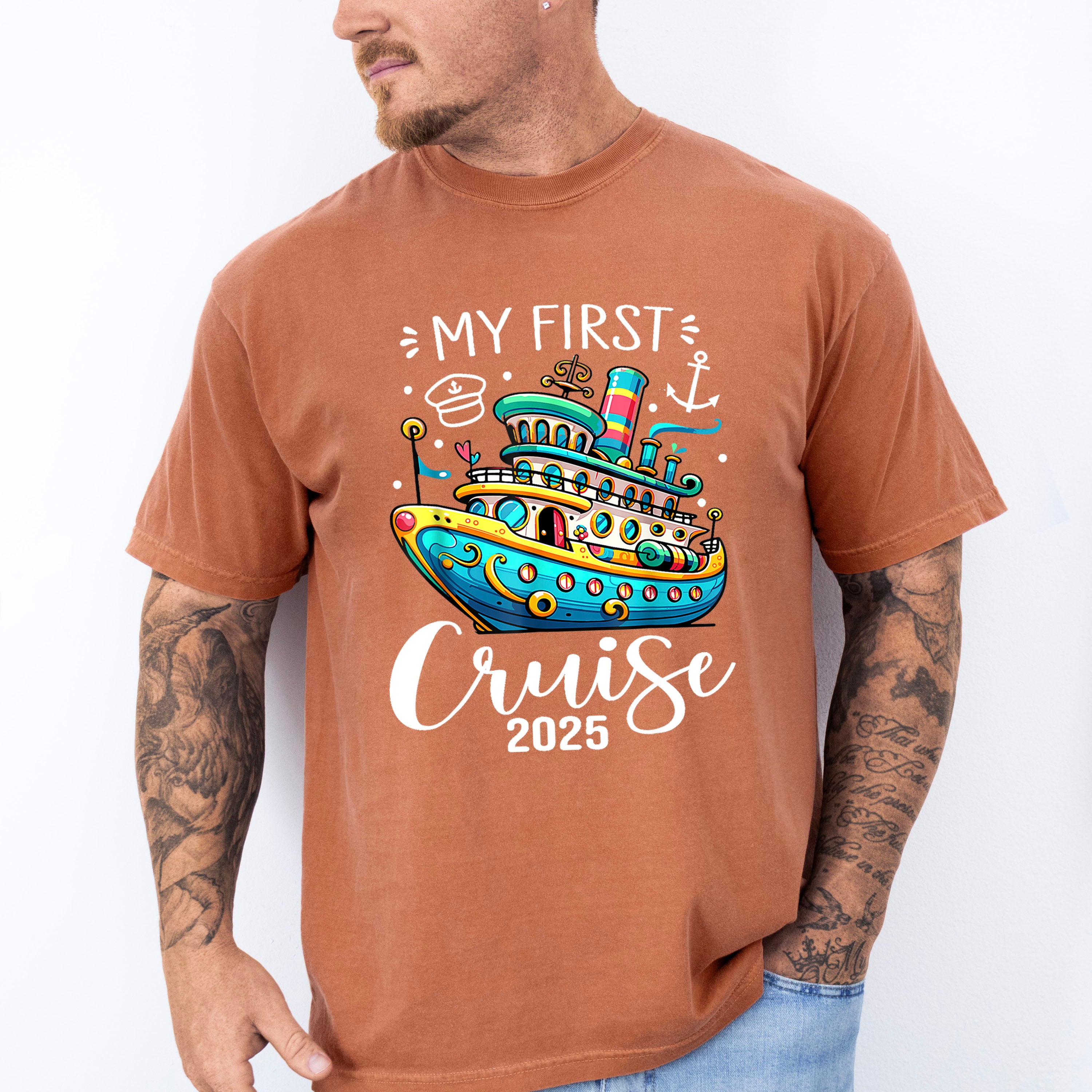 My First Cruise 2025 Blue Ship - Vacation Unisex Crewneck T-Shirt Sweatshirt Hoodie