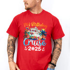 My Birthday Cruise 2025 Palm Trees Design - Vacation Unisex Crewneck T-Shirt Sweatshirt Hoodie