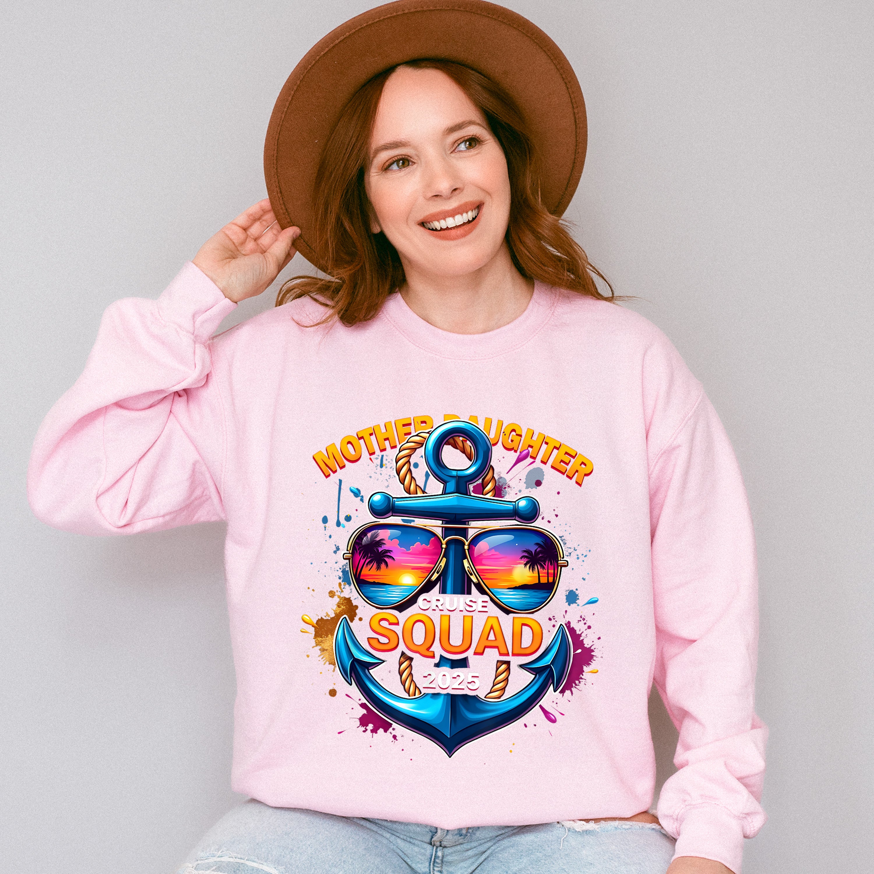Mother Daughter Cruise Squad 2025 Orange Design - Vacation Unisex Crewneck T-Shirt Sweatshirt Hoodie