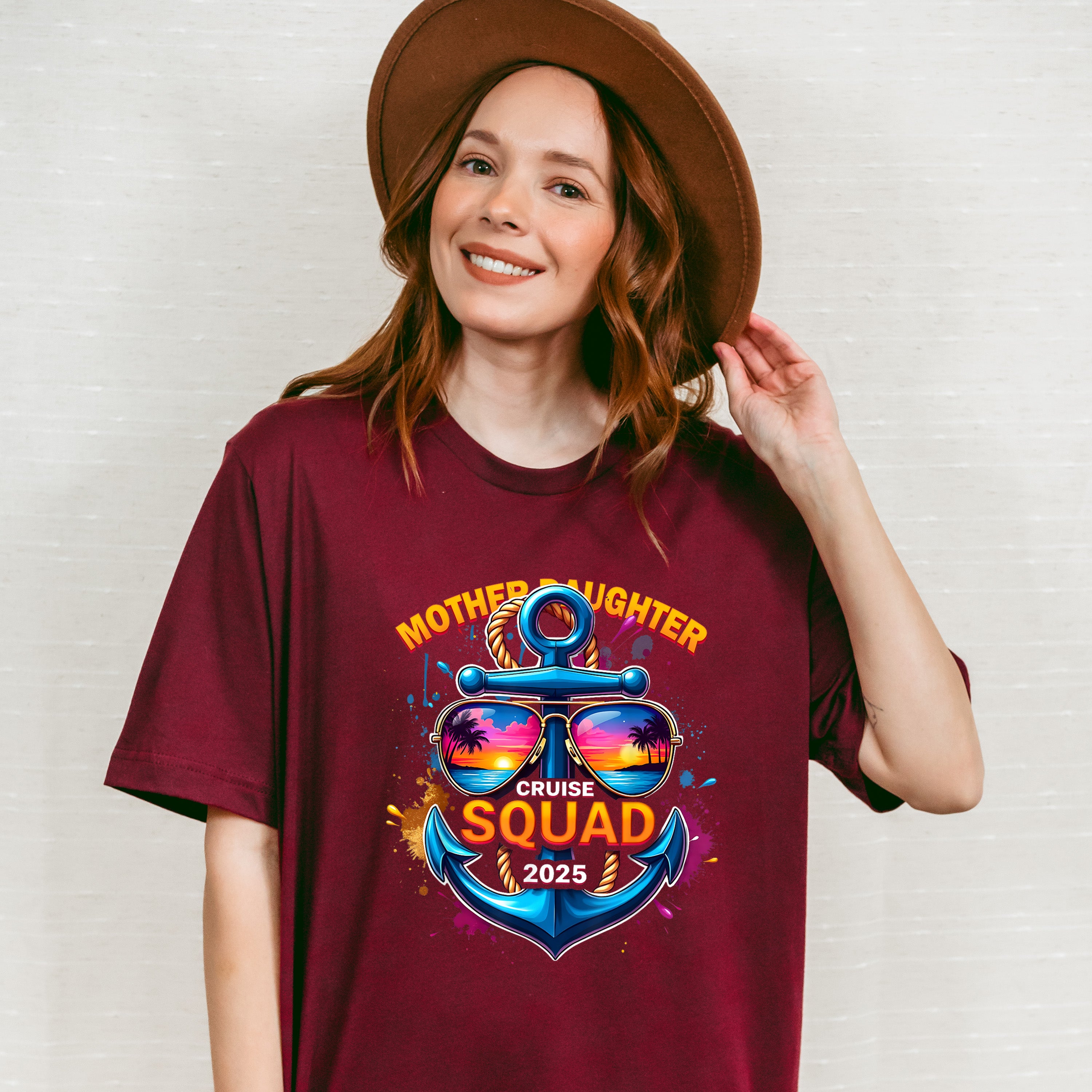 Mother Daughter Cruise Squad 2025 Orange Design - Vacation Unisex Crewneck T-Shirt Sweatshirt Hoodie
