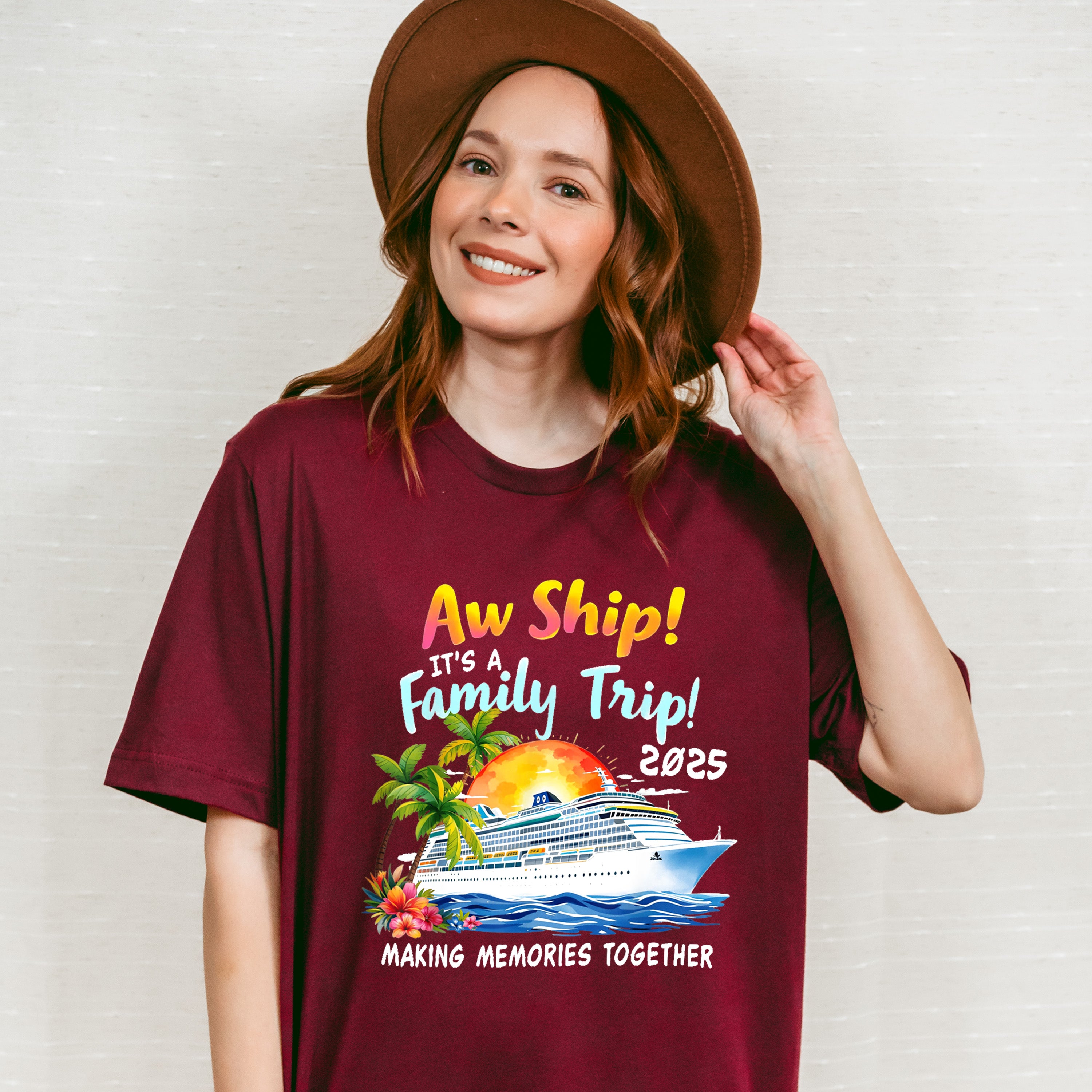 Aw Ship It's A Family Trip 2025 - Vacation Unisex Crewneck T-Shirt Sweatshirt Hoodie