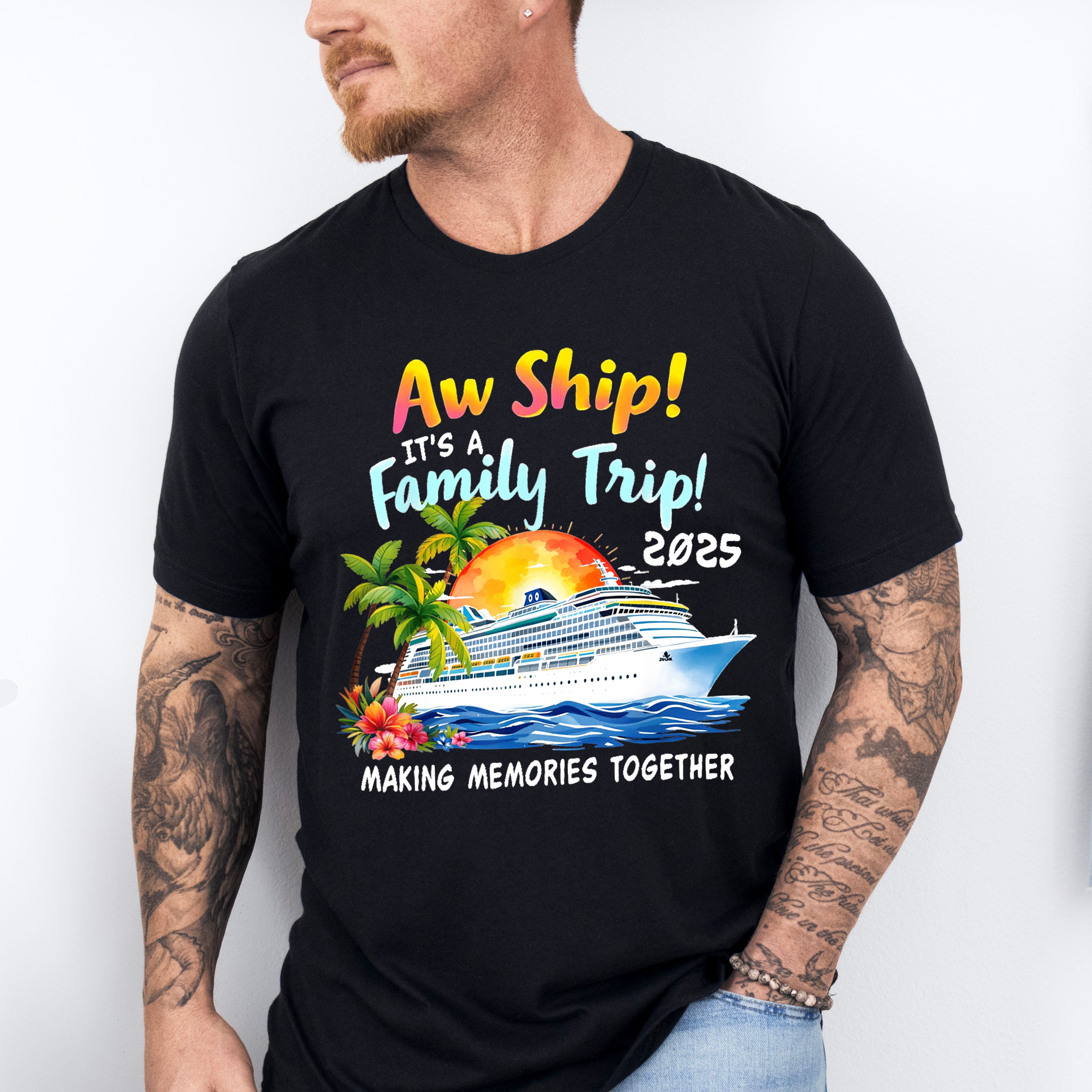 Aw Ship It's A Family Trip 2025 - Vacation Unisex Crewneck T-Shirt Sweatshirt Hoodie