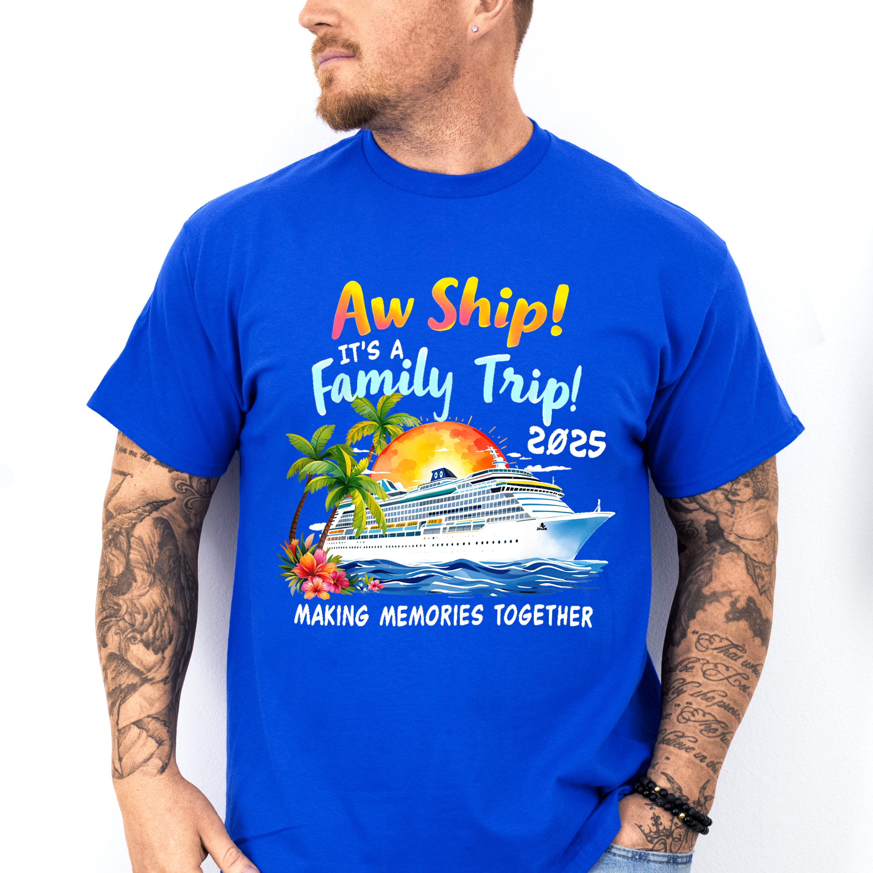 Aw Ship It's A Family Trip 2025 - Vacation Unisex Crewneck T-Shirt Sweatshirt Hoodie
