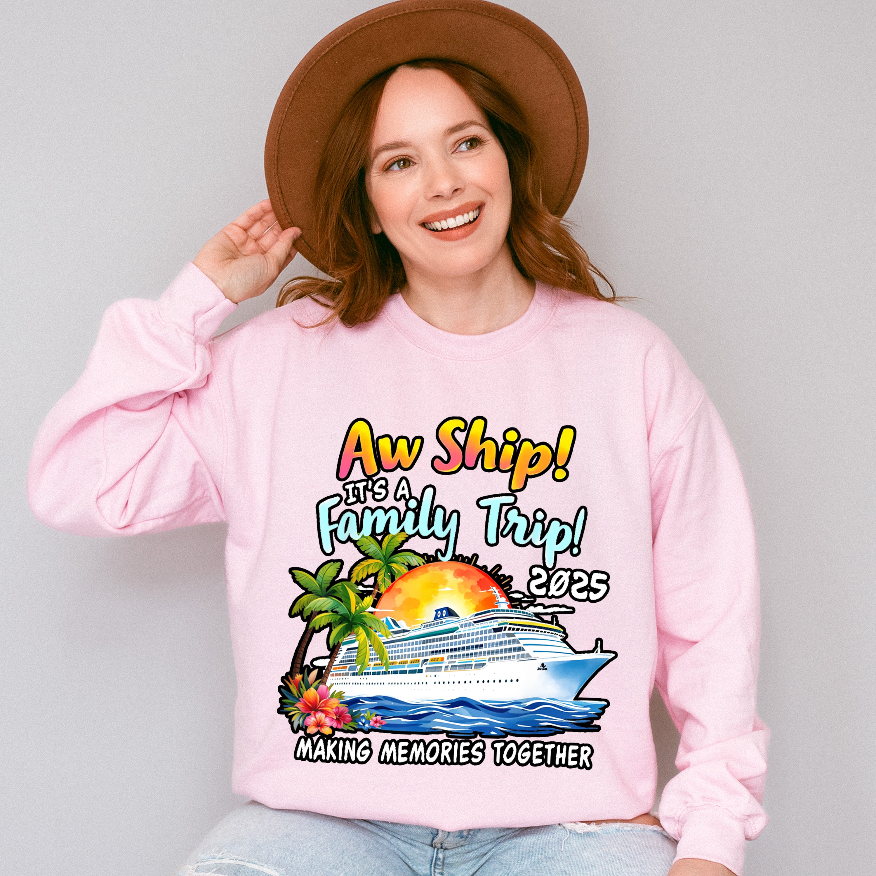 Aw Ship It's A Family Trip 2025 - Vacation Unisex Crewneck T-Shirt Sweatshirt Hoodie