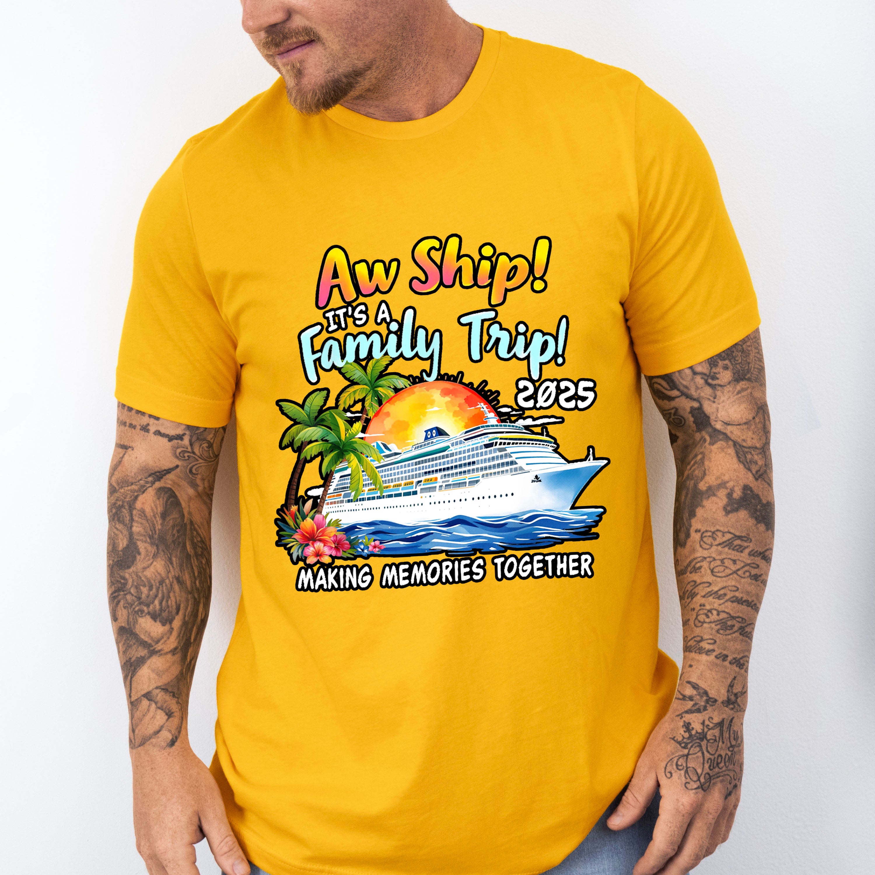 Aw Ship It's A Family Trip 2025 - Vacation Unisex Crewneck T-Shirt Sweatshirt Hoodie