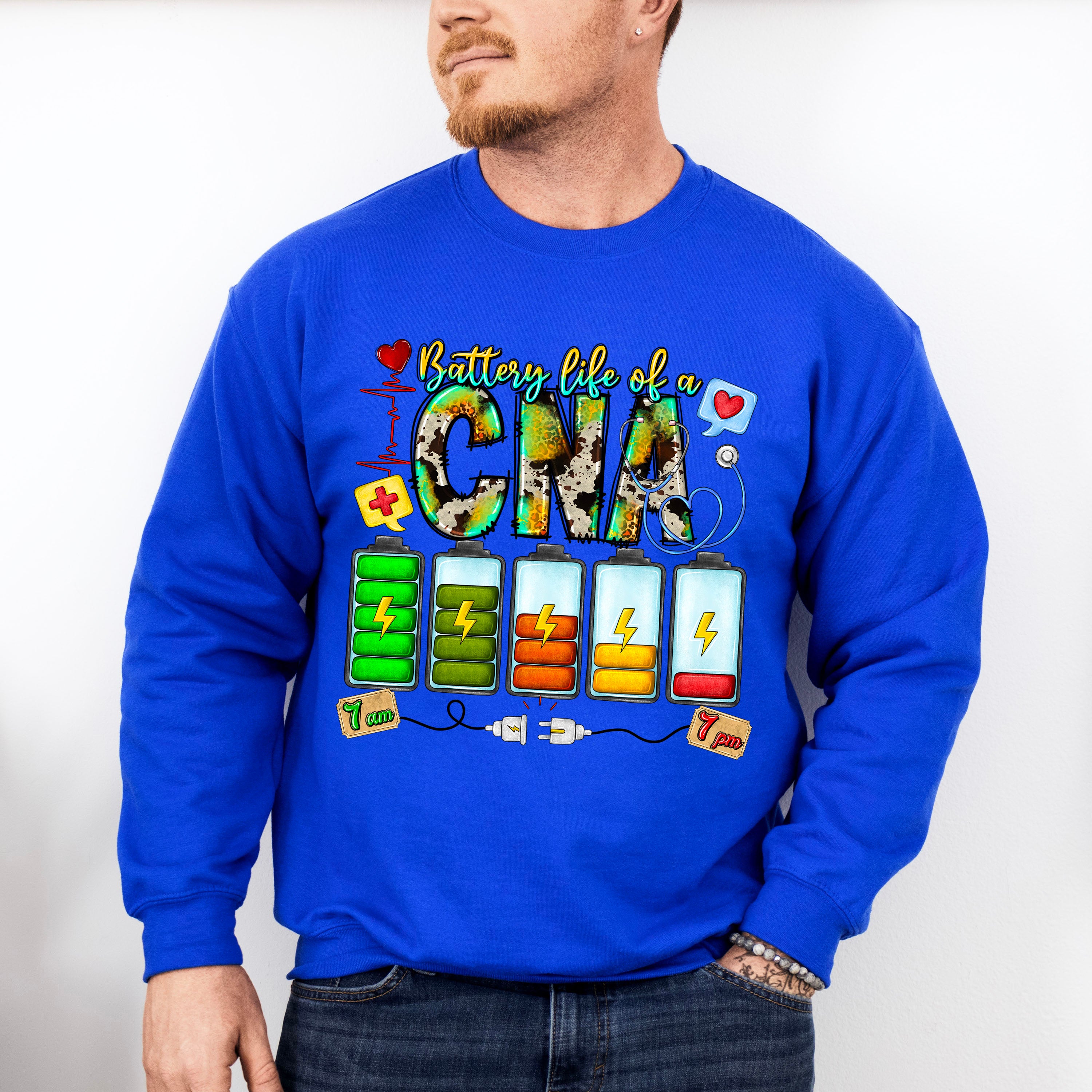 Battery Life Of A CNA Design - CNA Unisex Crewneck T-Shirt Sweatshirt Hoodie