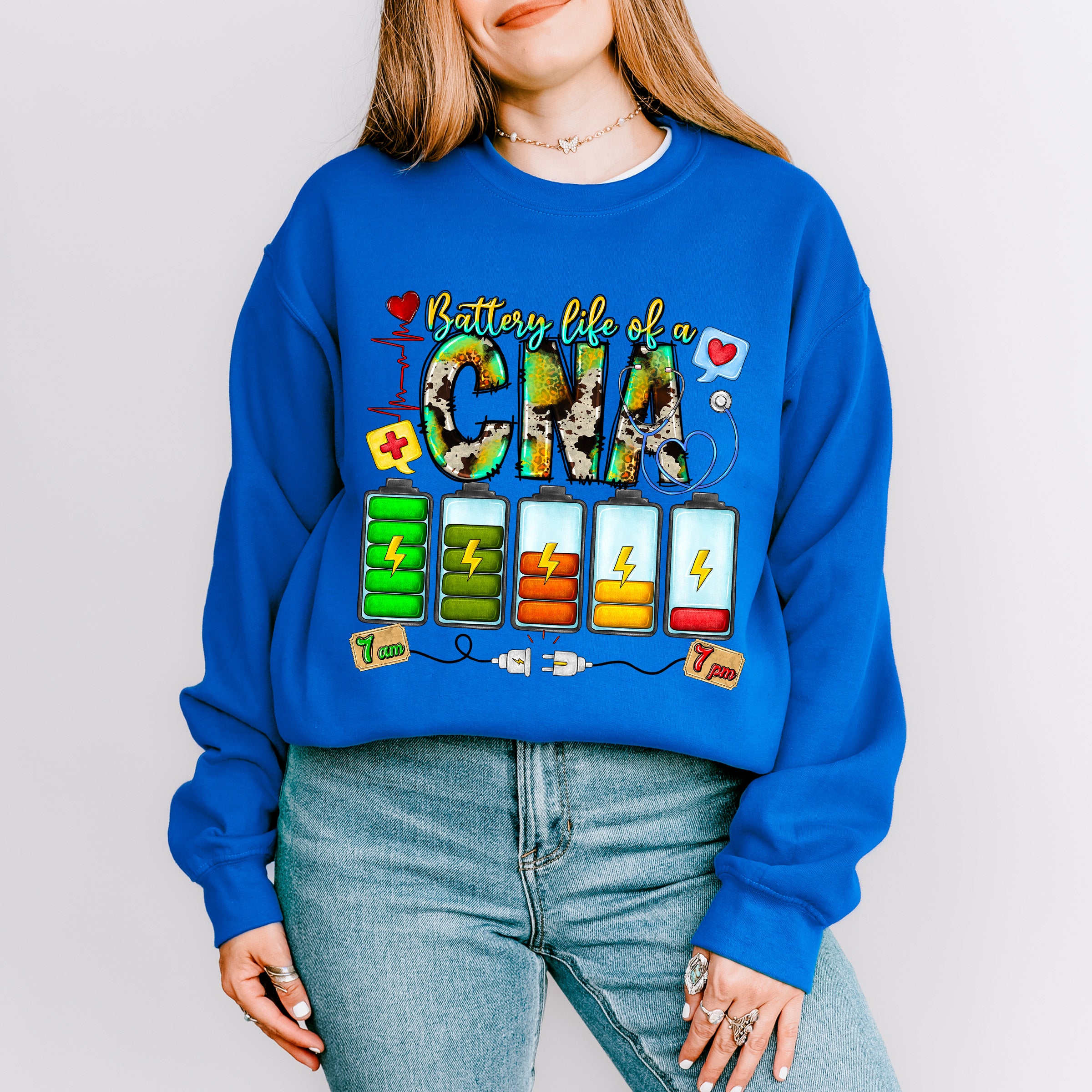 Battery Life Of A CNA Design - CNA Unisex Crewneck T-Shirt Sweatshirt Hoodie