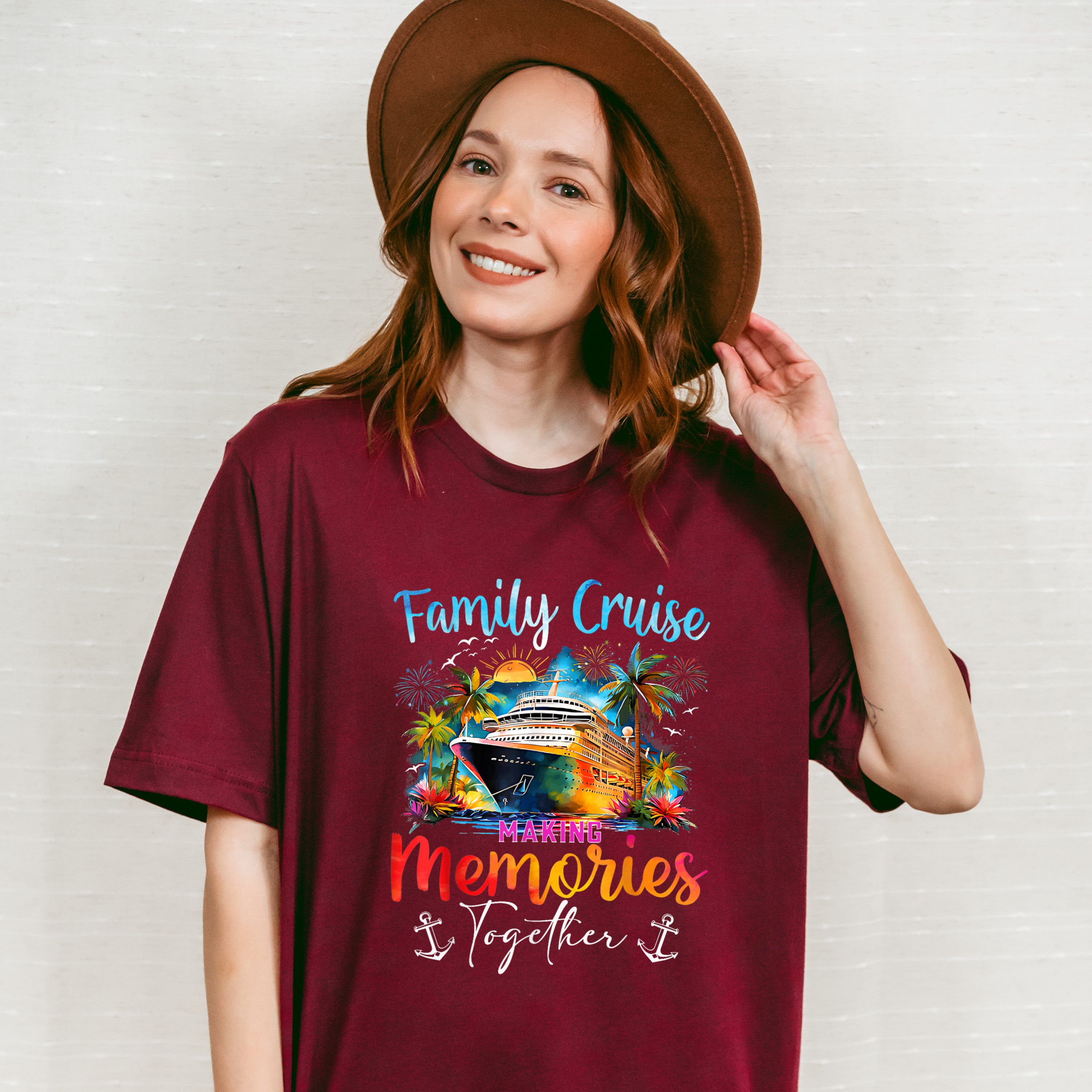 Family Cruise Making Memories Together Anchor Design - Vacation Unisex Crewneck T-Shirt Sweatshirt Hoodie