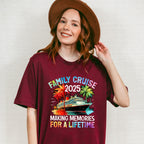 Family Cruise 2025 Red And Green Trees - Vacation Unisex Crewneck T-Shirt Sweatshirt Hoodie