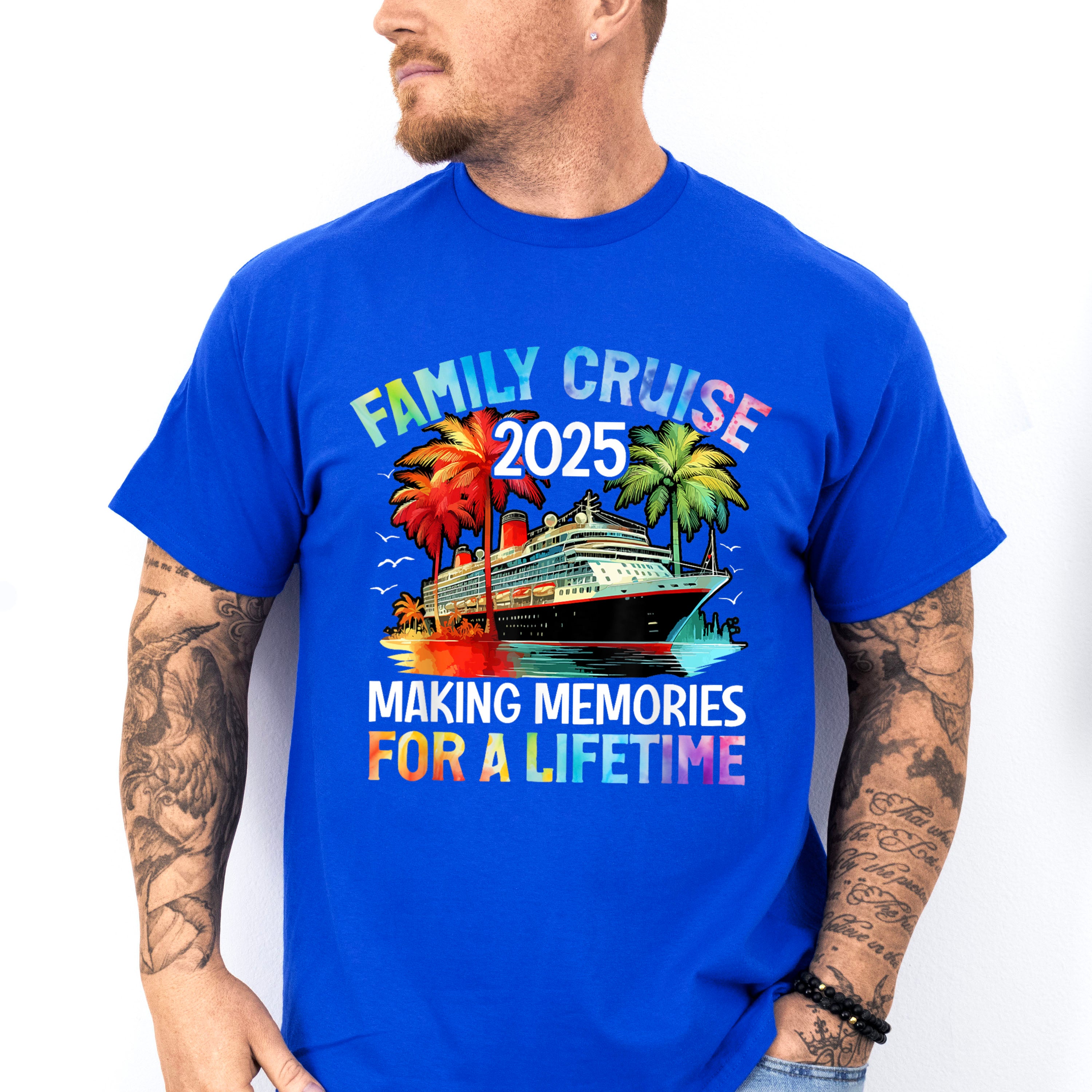Family Cruise 2025 Red And Green Trees - Vacation Unisex Crewneck T-Shirt Sweatshirt Hoodie