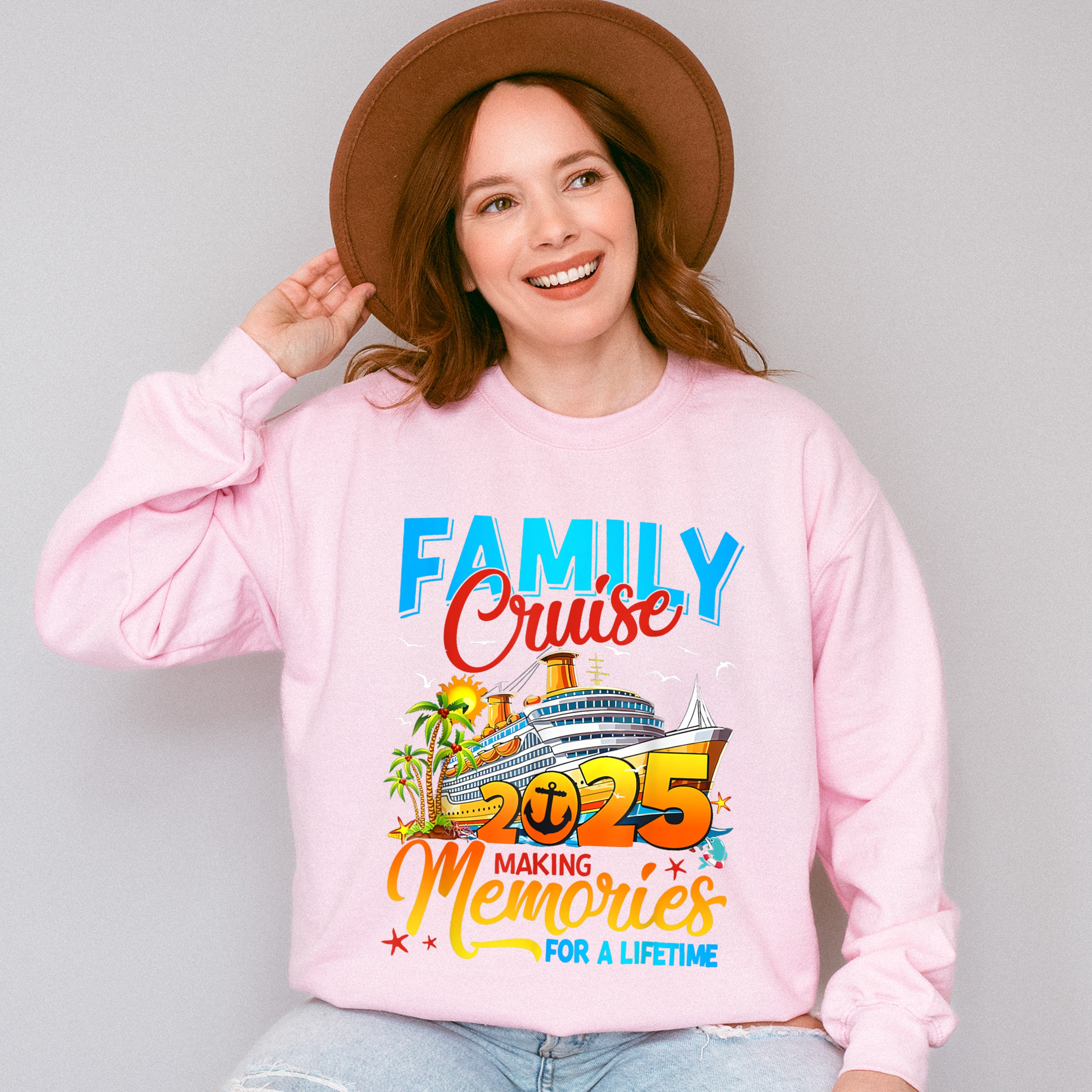 Family Cruise 2025 Blue &amp; Red - Vacation Unisex Crewneck T-Shirt Sweatshirt Hoodie