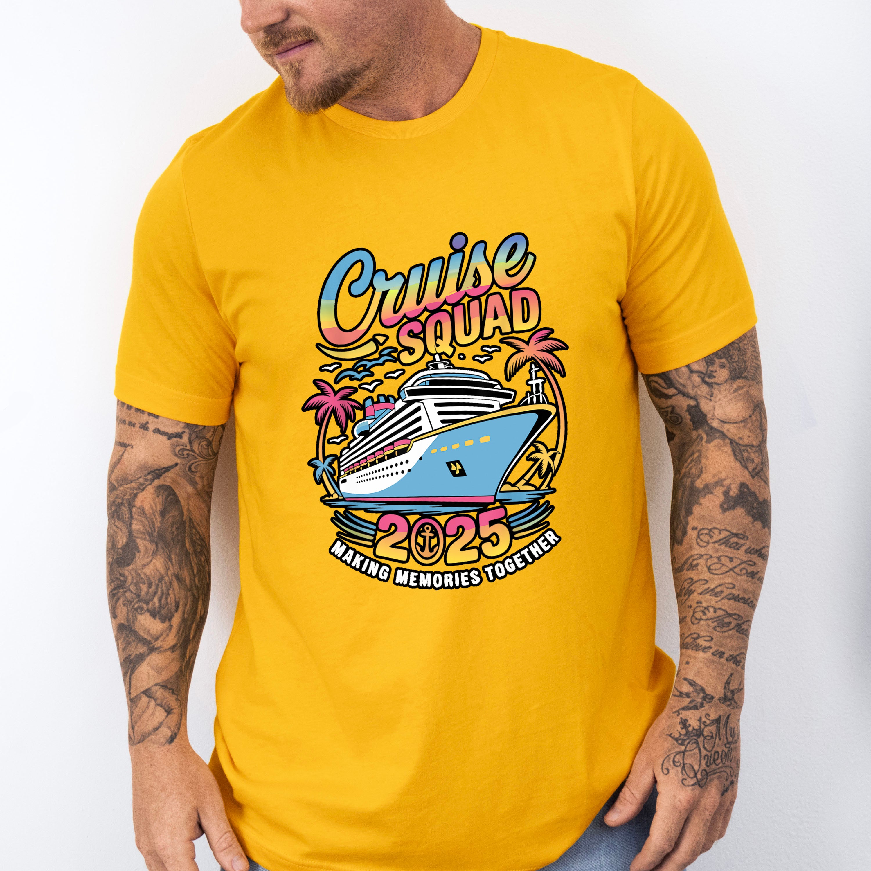 Cruise Squad 2025 Colorful Trees - Vacation Unisex Crewneck T-Shirt Sweatshirt Hoodie