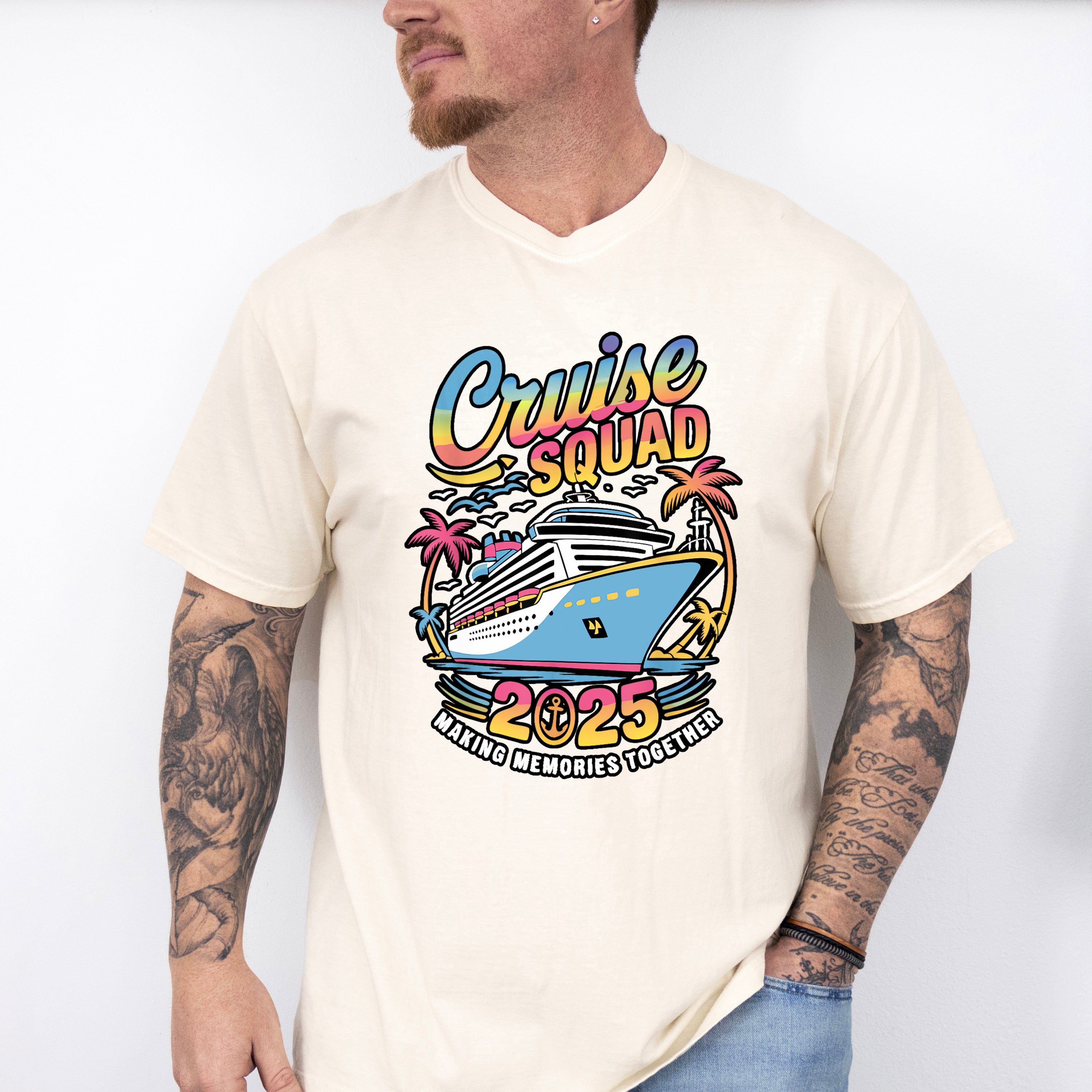 Cruise Squad 2025 Colorful Trees - Vacation Unisex Crewneck T-Shirt Sweatshirt Hoodie