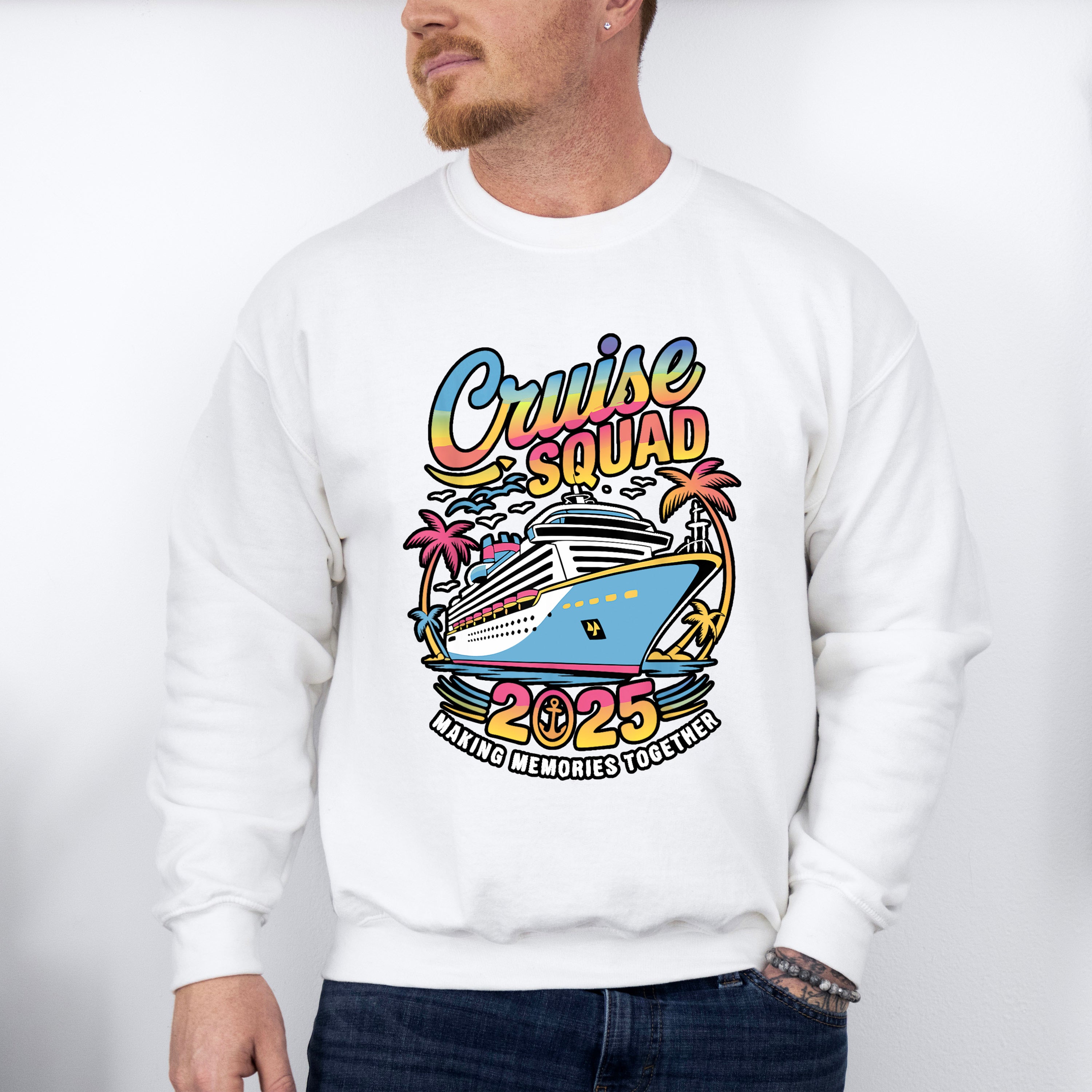 Cruise Squad 2025 Colorful Trees - Vacation Unisex Crewneck T-Shirt Sweatshirt Hoodie