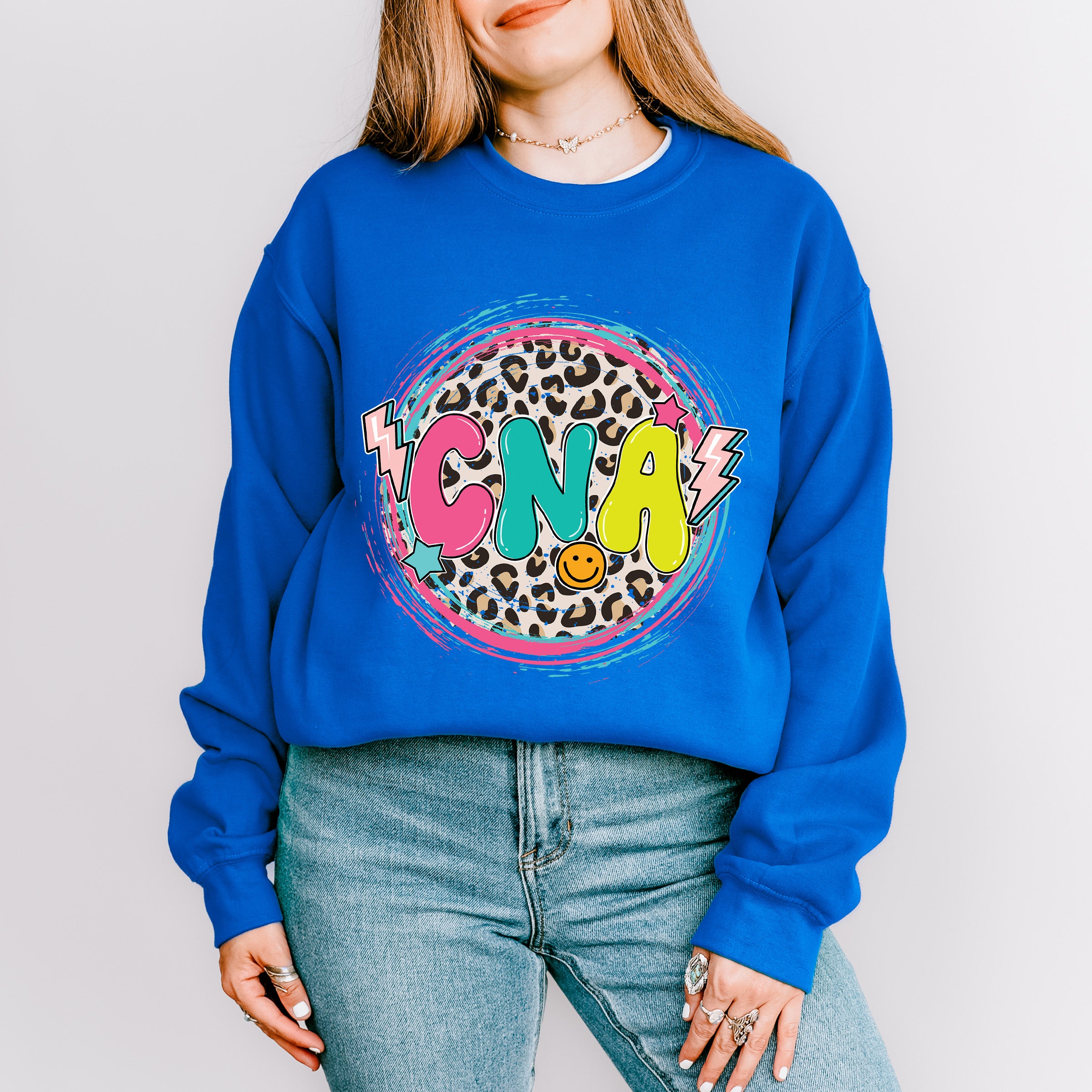 CNA Leopard Lightning Design - CNA Unisex Crewneck T-Shirt Sweatshirt Hoodie