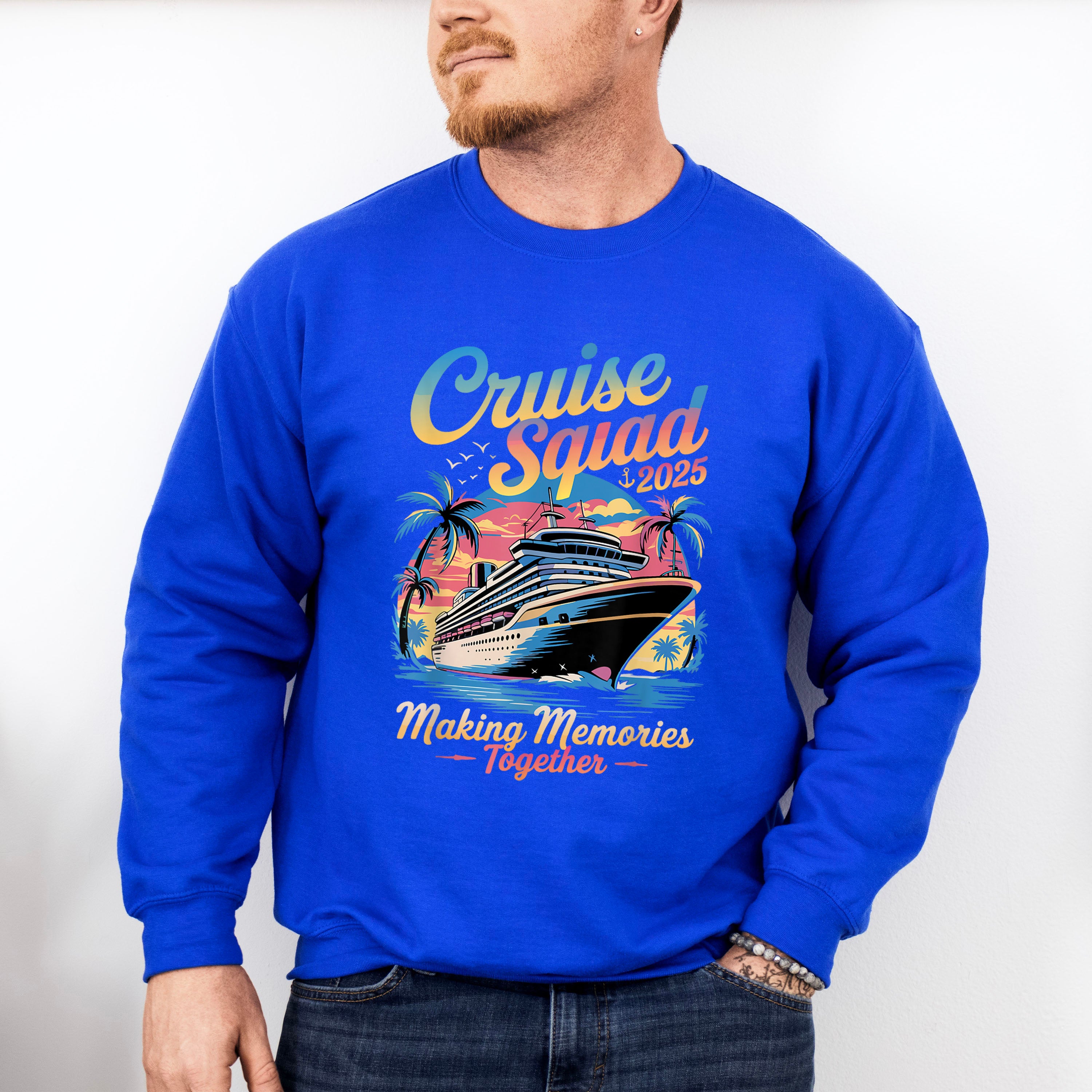 Cruise Squad 2025 Sunset Design - Vacation Unisex Crewneck T-Shirt Sweatshirt Hoodie