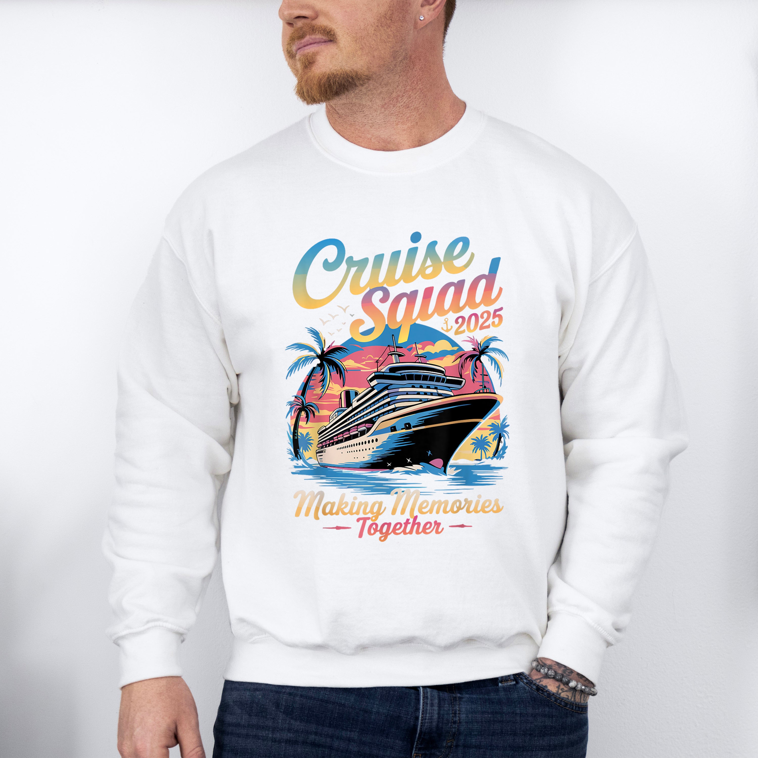 Cruise Squad 2025 Sunset Design - Vacation Unisex Crewneck T-Shirt Sweatshirt Hoodie