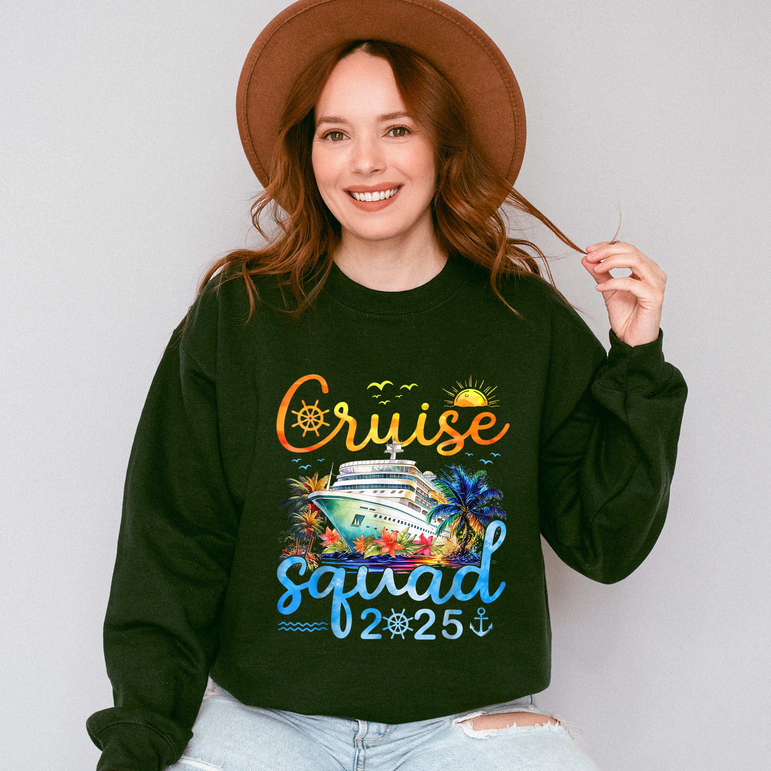 Cruise Squad 2025 Yellow &amp; Blue - Vacation Unisex Crewneck T-Shirt Sweatshirt Hoodie