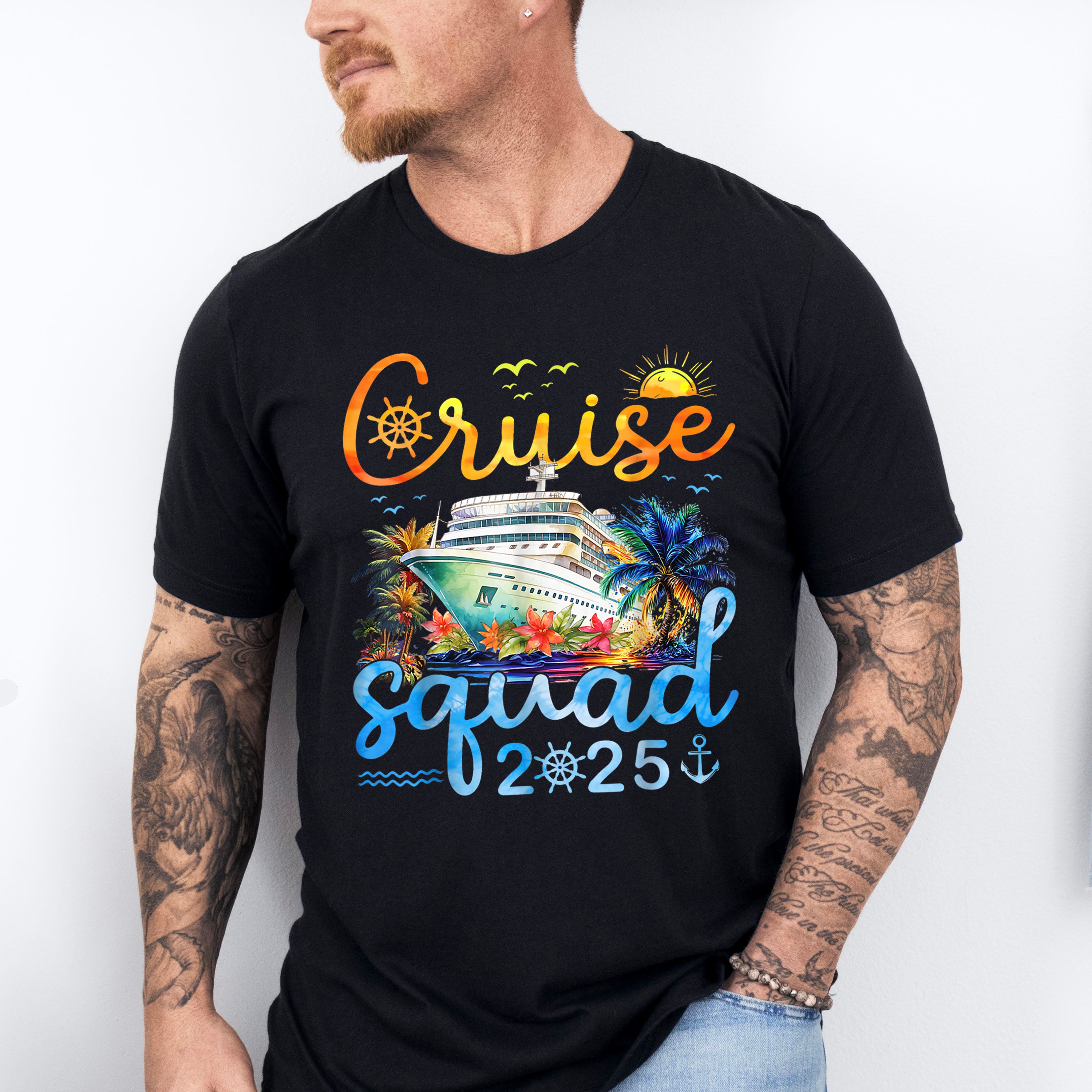 Cruise Squad 2025 Yellow &amp; Blue - Vacation Unisex Crewneck T-Shirt Sweatshirt Hoodie