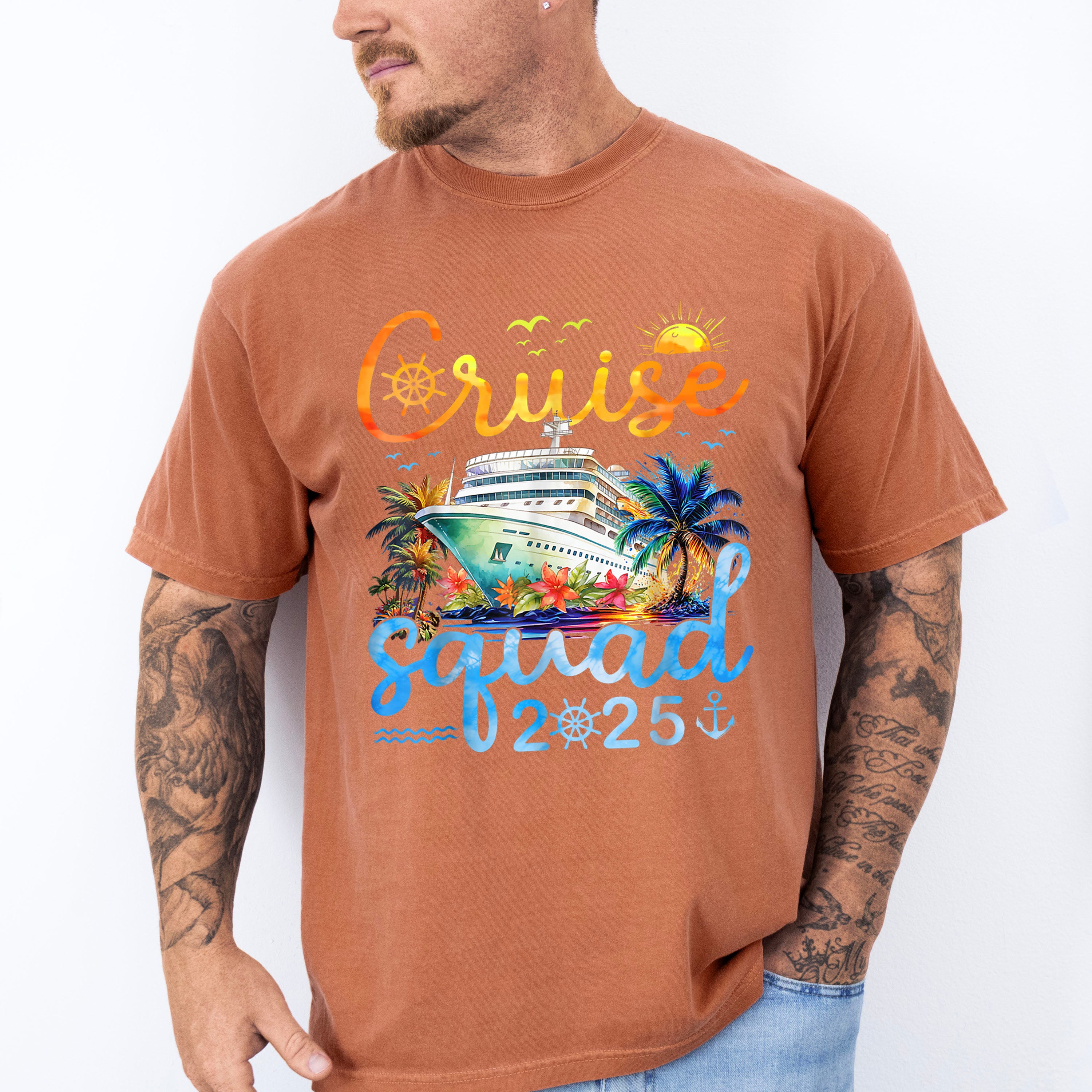 Cruise Squad 2025 Yellow &amp; Blue - Vacation Unisex Crewneck T-Shirt Sweatshirt Hoodie