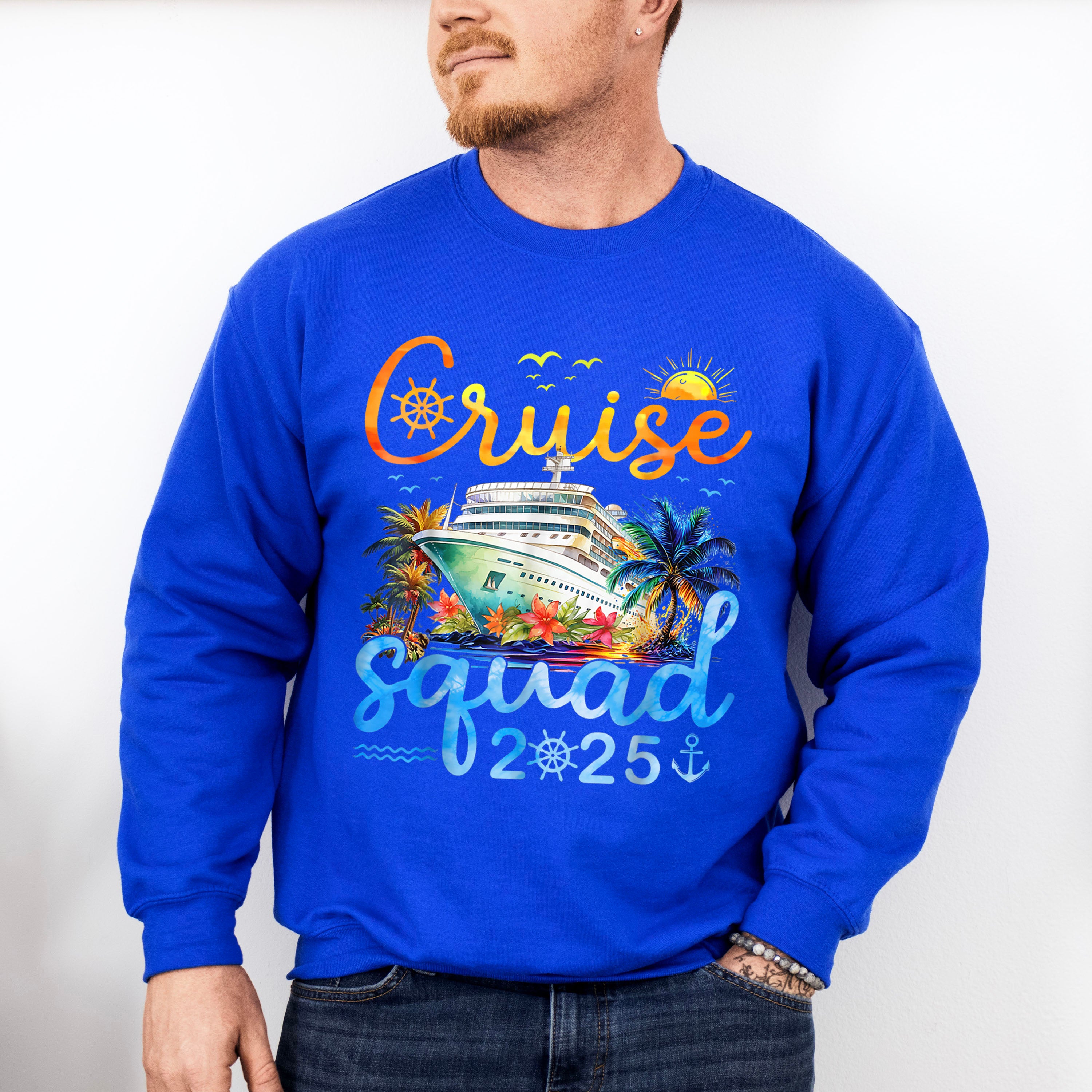Cruise Squad 2025 Yellow &amp; Blue - Vacation Unisex Crewneck T-Shirt Sweatshirt Hoodie