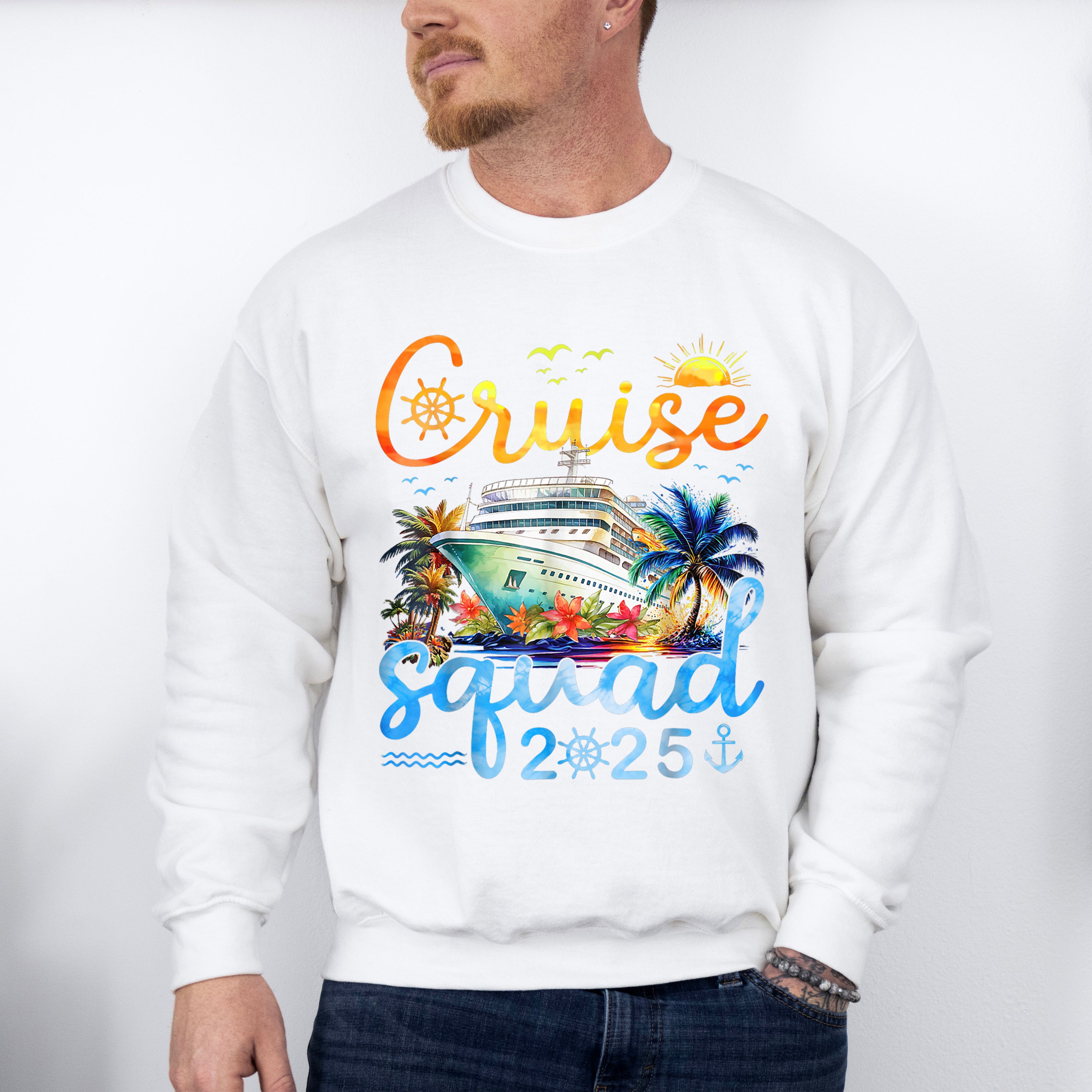 Cruise Squad 2025 Yellow &amp; Blue - Vacation Unisex Crewneck T-Shirt Sweatshirt Hoodie