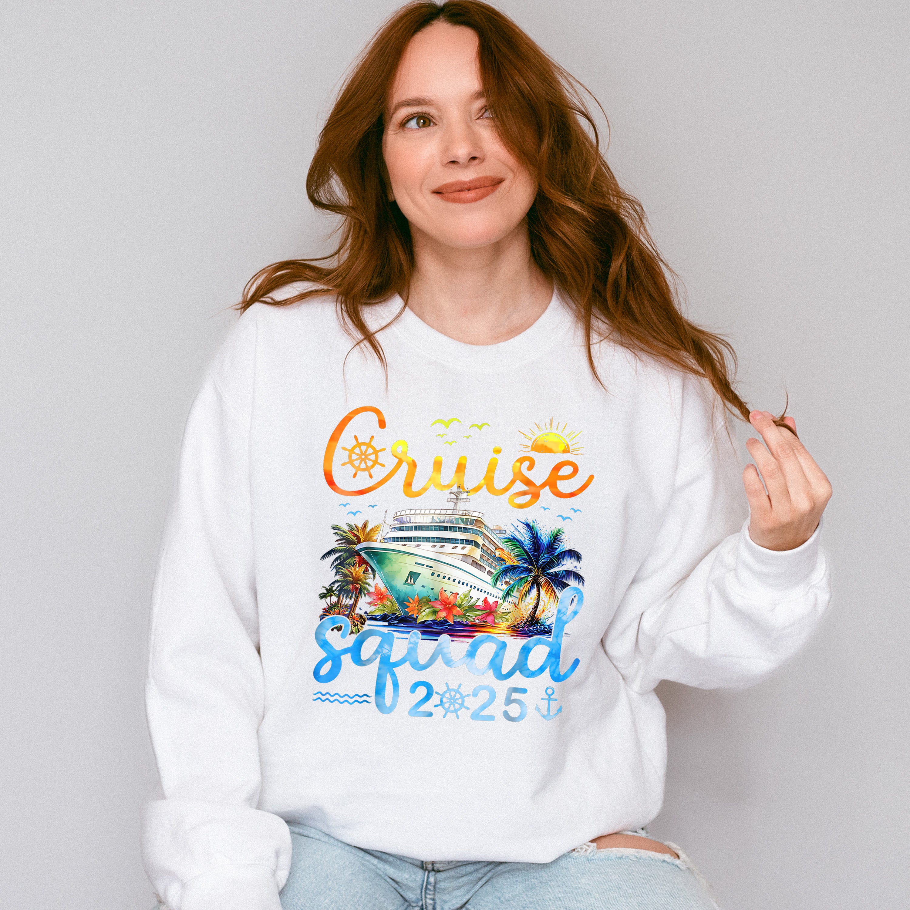 Cruise Squad 2025 Yellow &amp; Blue - Vacation Unisex Crewneck T-Shirt Sweatshirt Hoodie