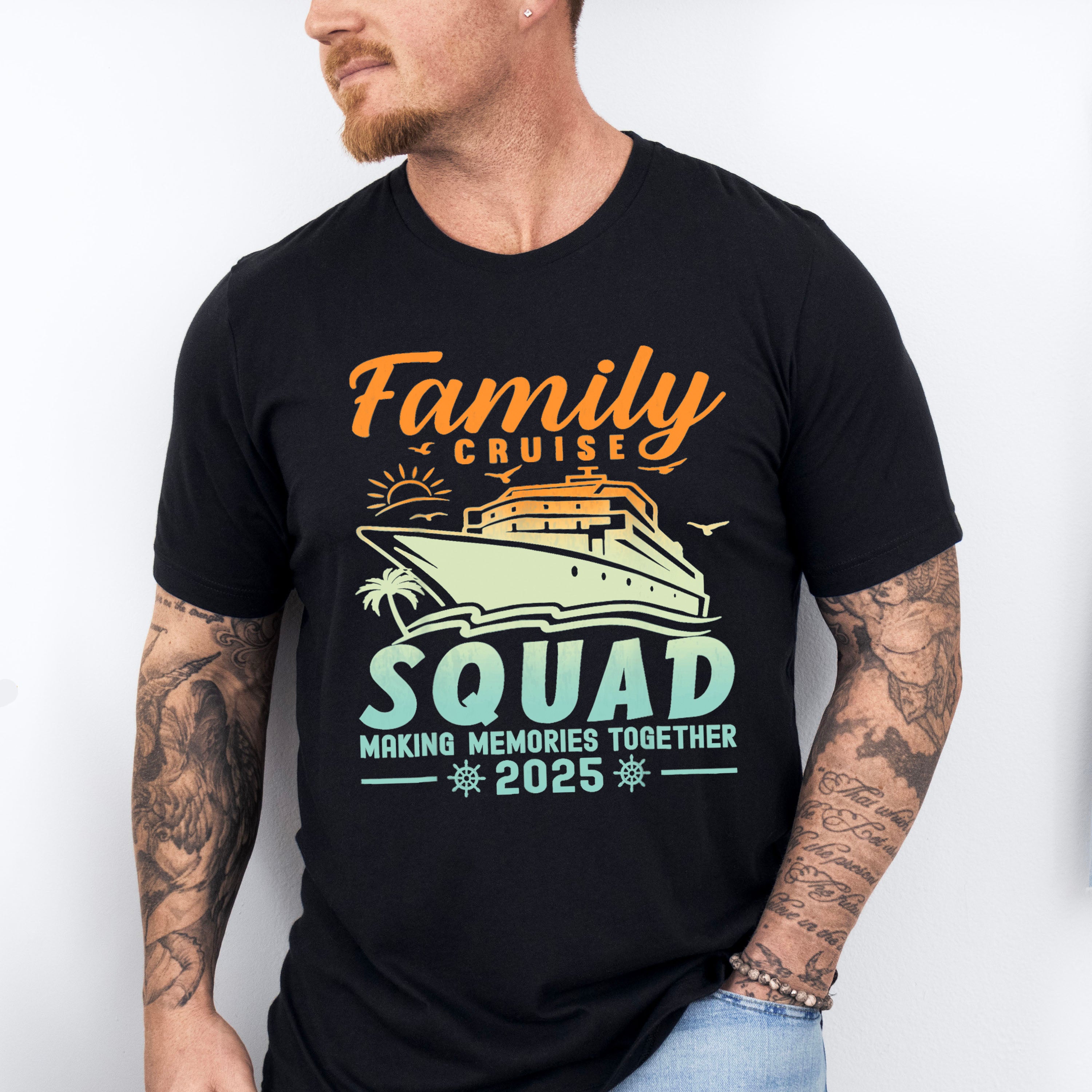 Family Cruise Squad Yellow &amp; Blue Gradient - Vacation Unisex Crewneck T-Shirt Sweatshirt Hoodie