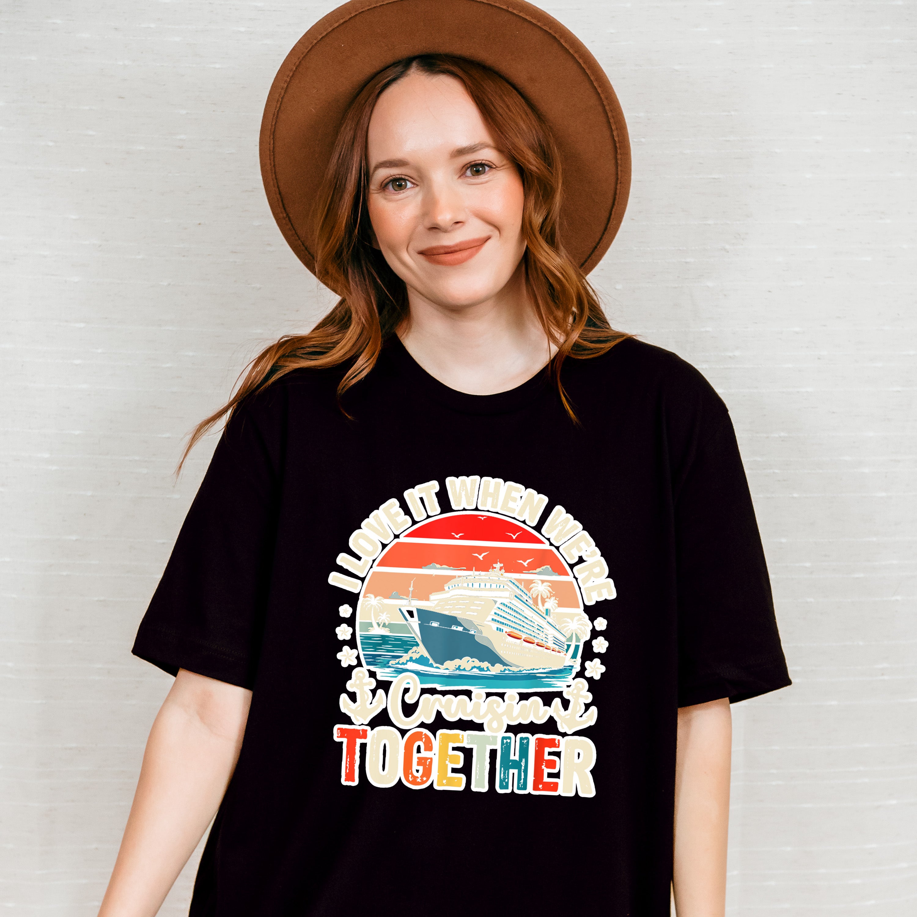 I Love It When We're Cruisin Together Sunset Design - Vacation Unisex Crewneck T-Shirt Sweatshirt Hoodie