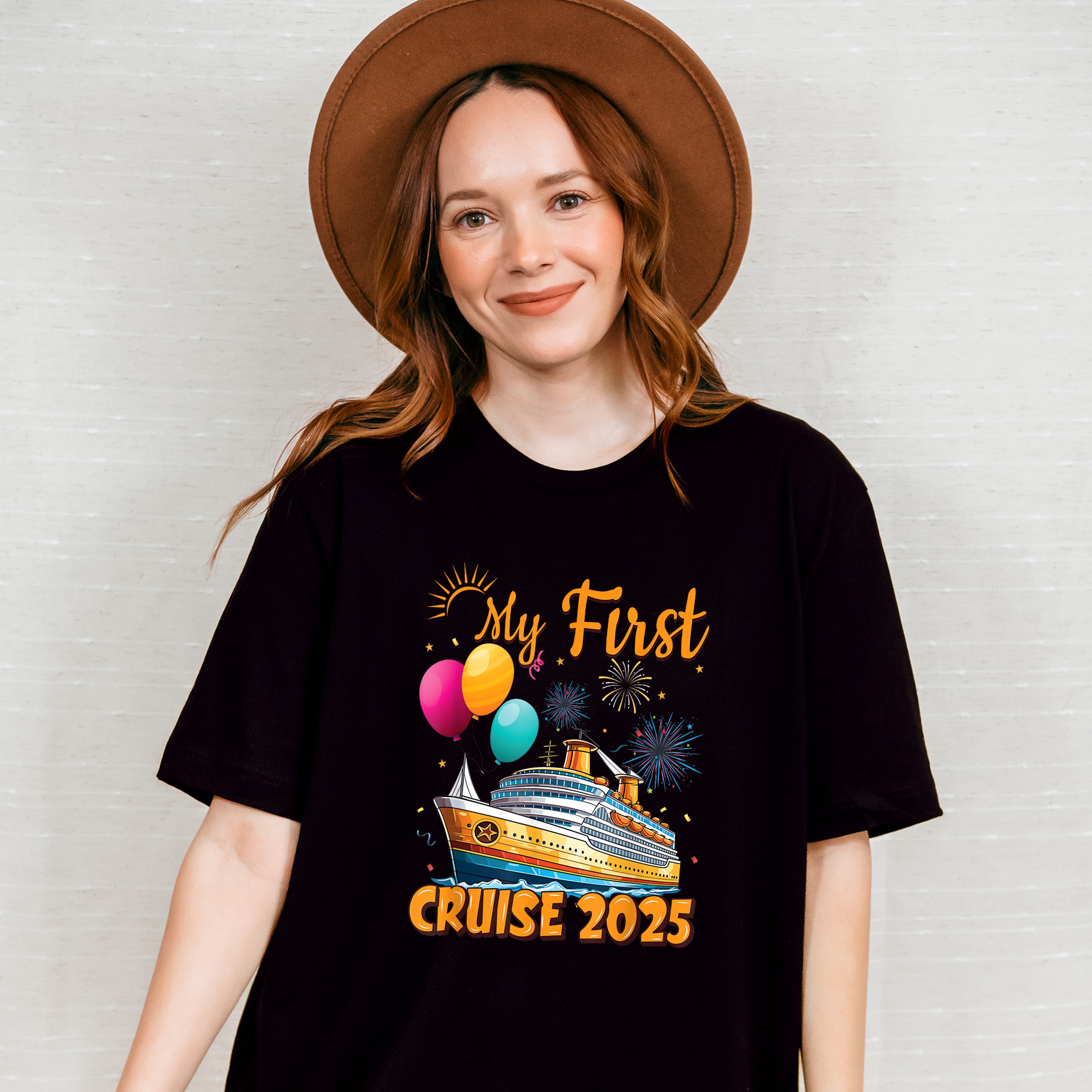 My First Cruise 2025 Balloons - Vacation Unisex Crewneck T-Shirt Sweatshirt Hoodie
