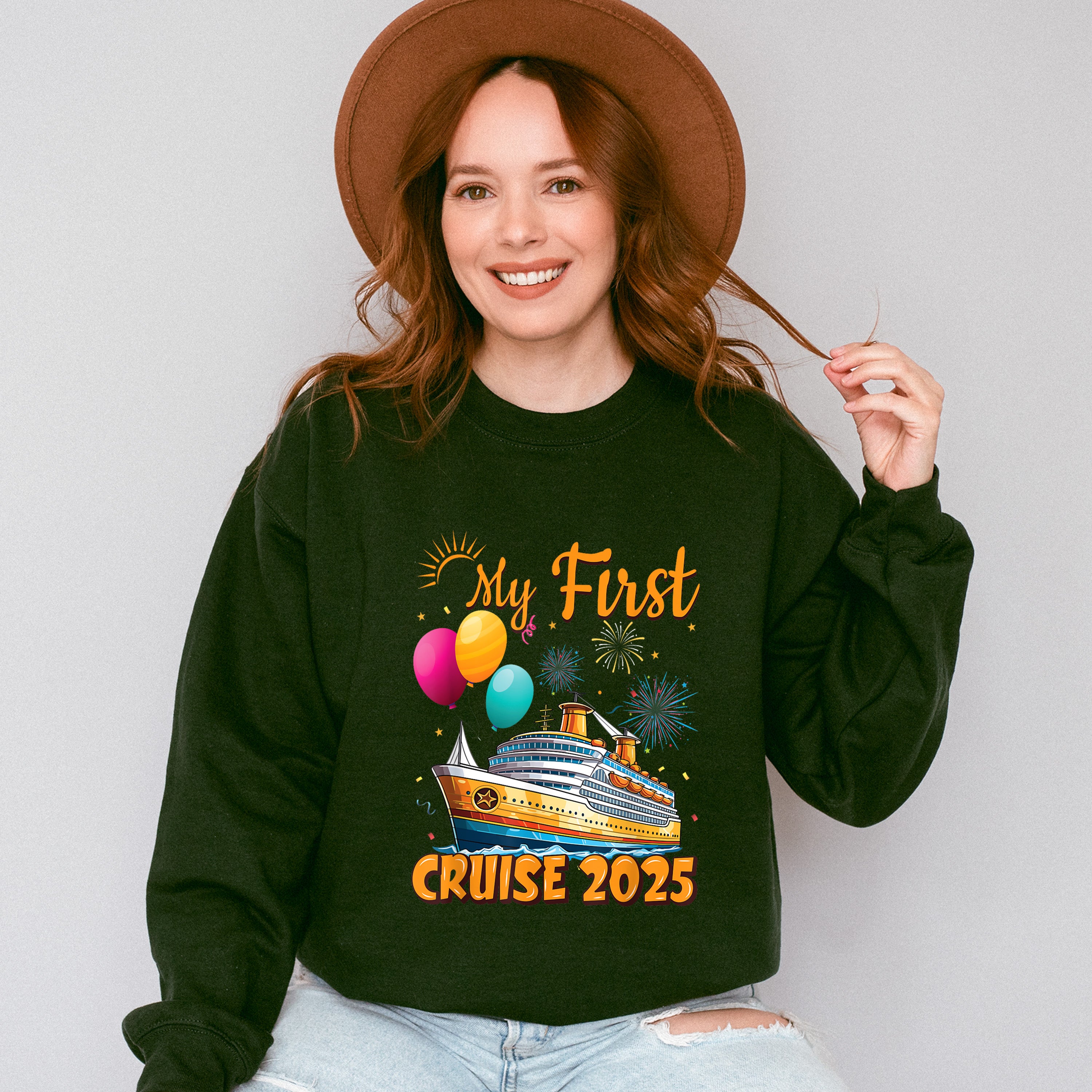 My First Cruise 2025 Balloons - Vacation Unisex Crewneck T-Shirt Sweatshirt Hoodie