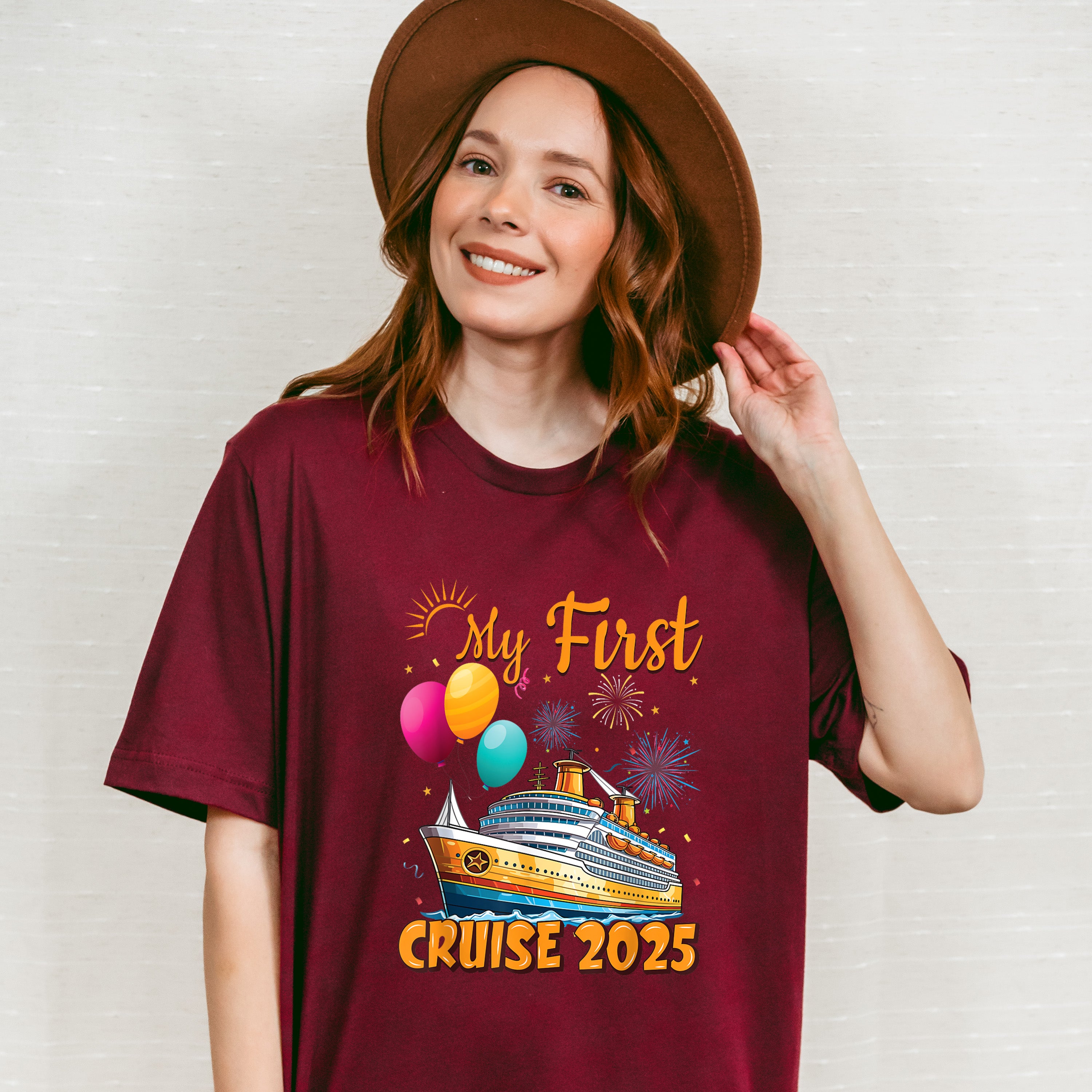 My First Cruise 2025 Balloons - Vacation Unisex Crewneck T-Shirt Sweatshirt Hoodie
