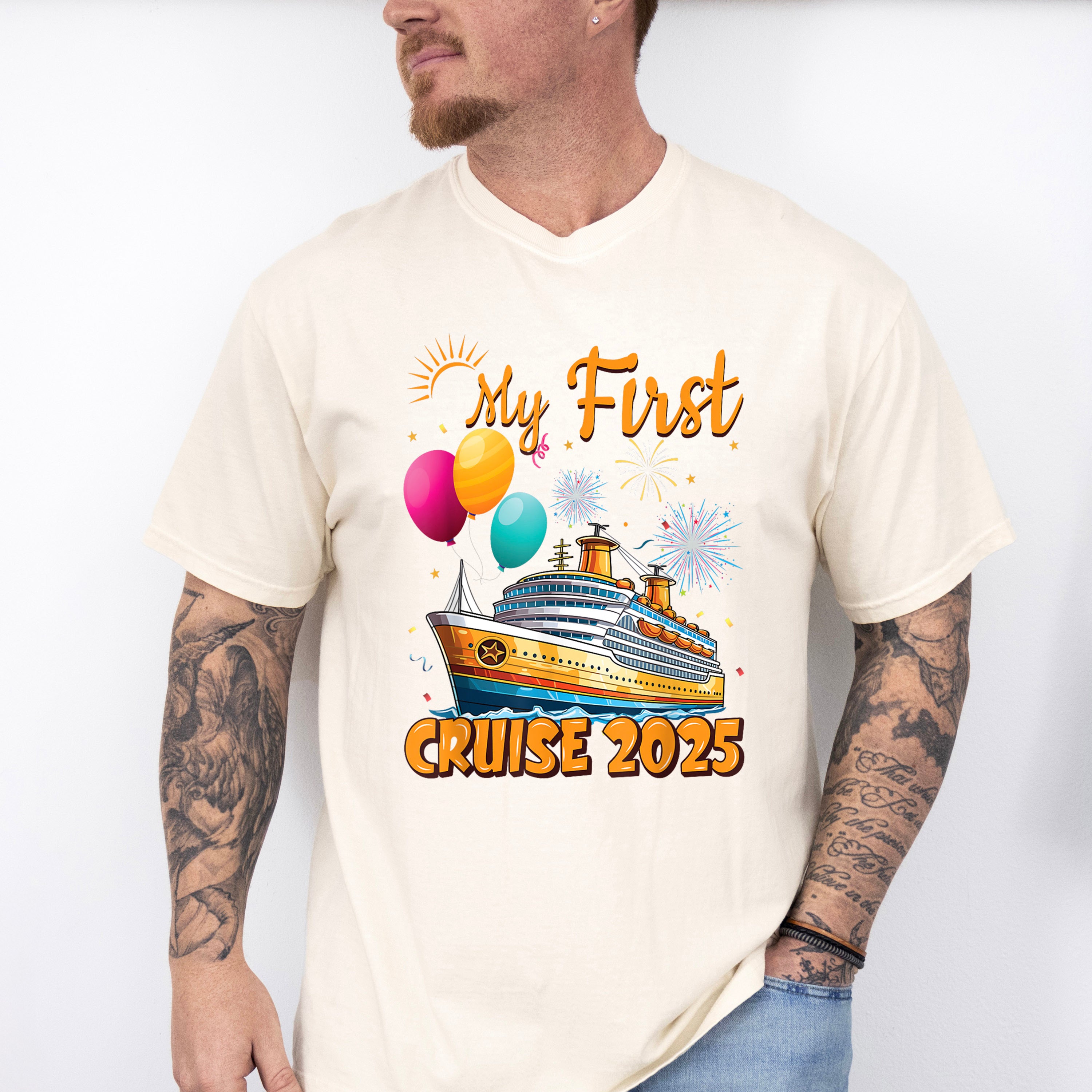 My First Cruise 2025 Balloons - Vacation Unisex Crewneck T-Shirt Sweatshirt Hoodie