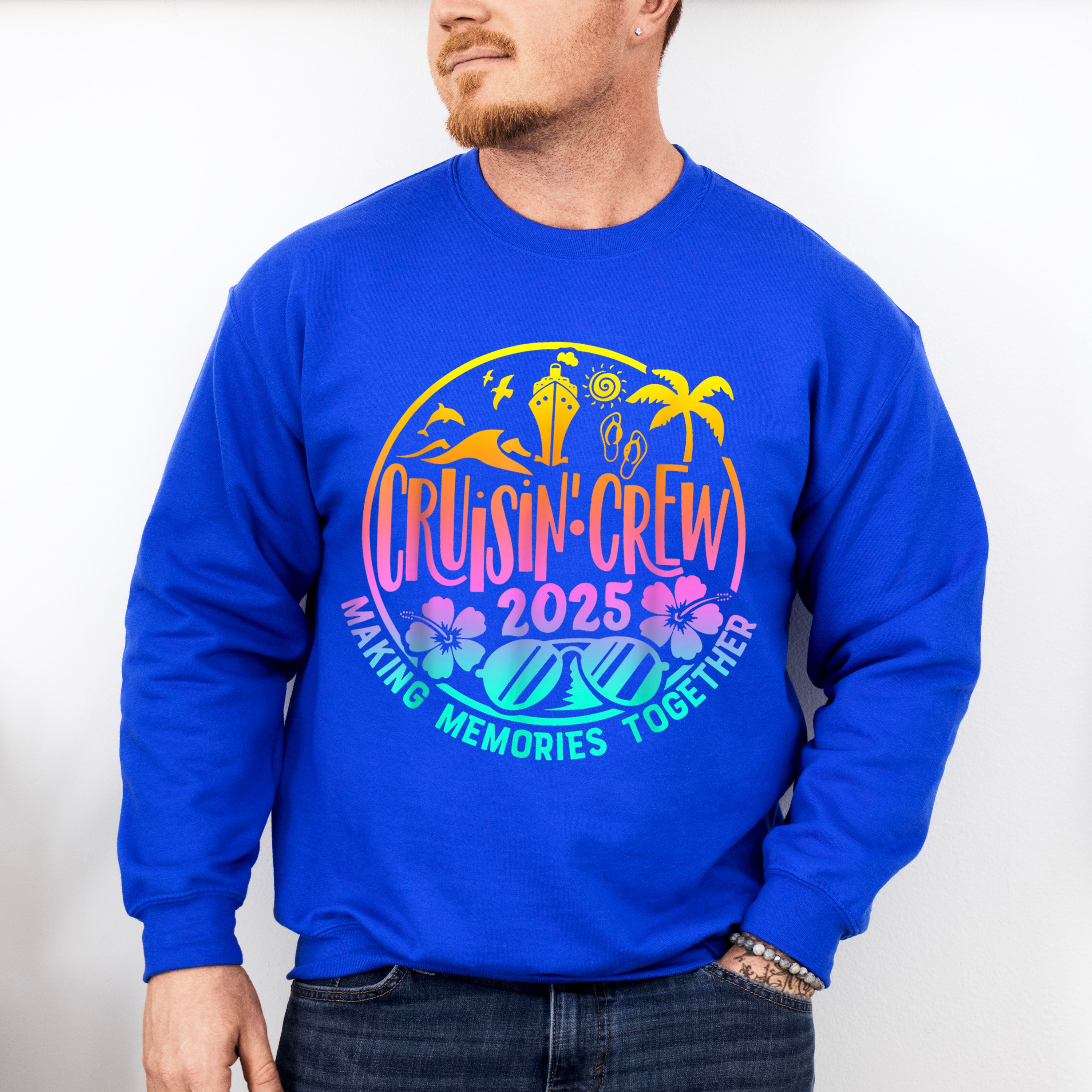 Cruisin' Crew 2025 Circular Design - Vacation Unisex Crewneck T-Shirt Sweatshirt Hoodie