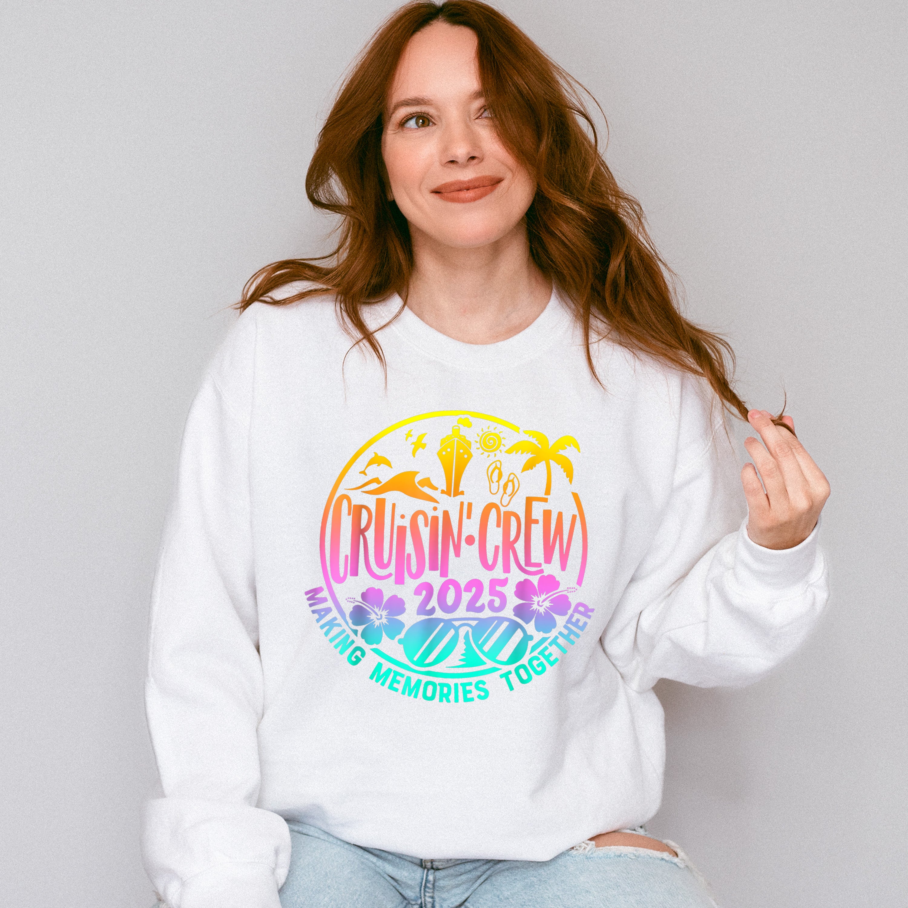 Cruisin' Crew 2025 Circular Design - Vacation Unisex Crewneck T-Shirt Sweatshirt Hoodie