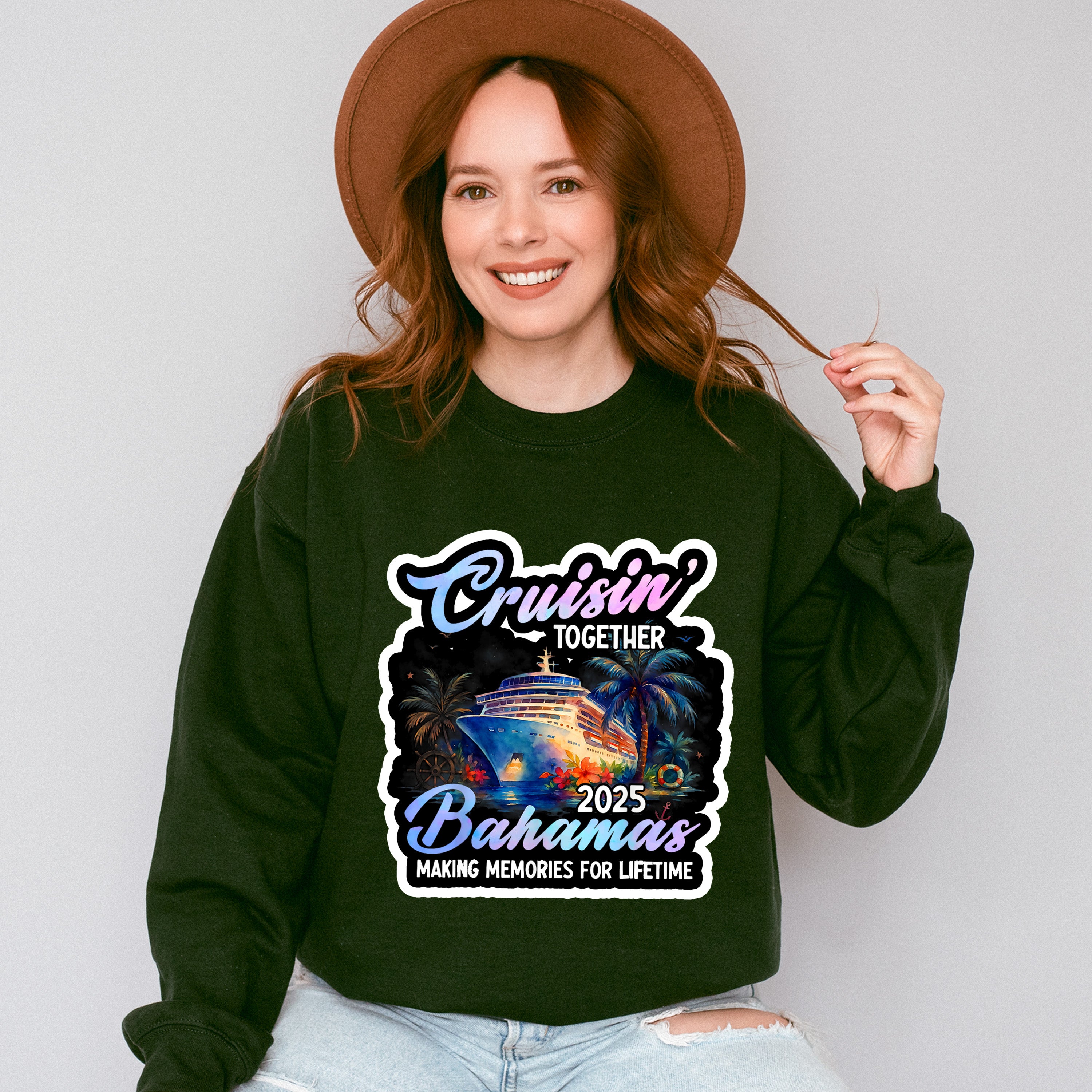 Cruisin' Together 2025 Bahamas Night Design - Vacation Unisex Crewneck T-Shirt Sweatshirt Hoodie