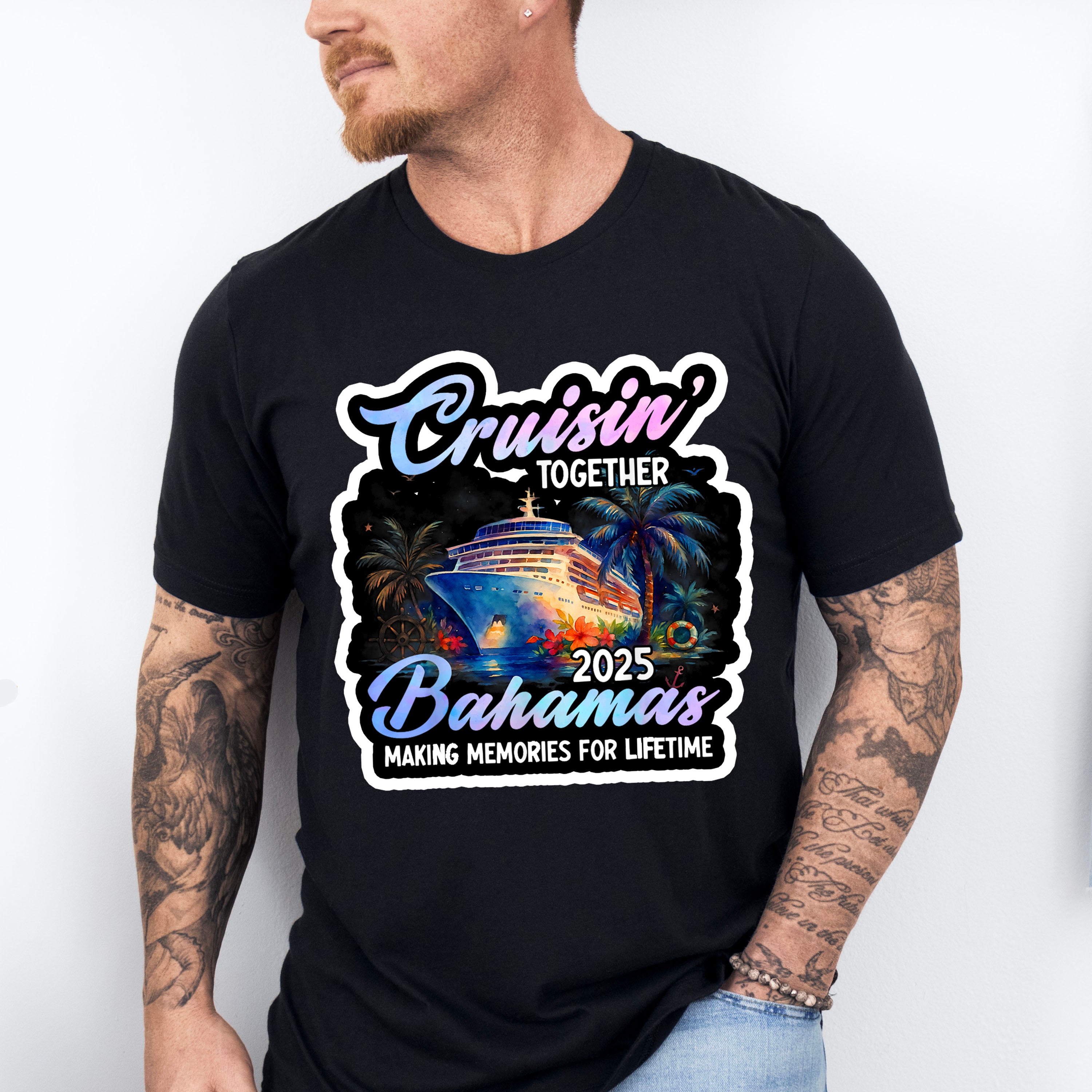Cruisin' Together 2025 Bahamas Night Design - Vacation Unisex Crewneck T-Shirt Sweatshirt Hoodie