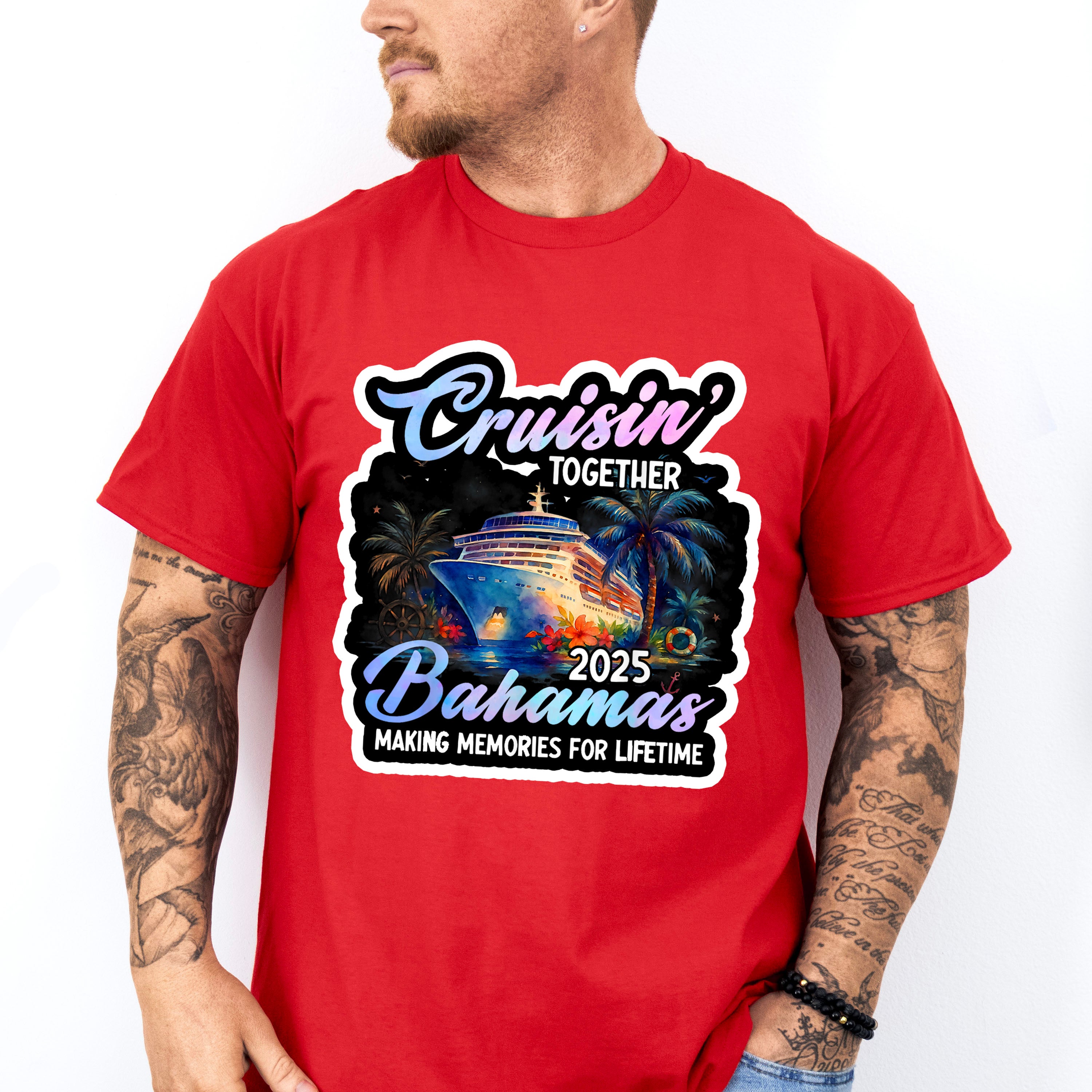 Cruisin' Together 2025 Bahamas Night Design - Vacation Unisex Crewneck T-Shirt Sweatshirt Hoodie