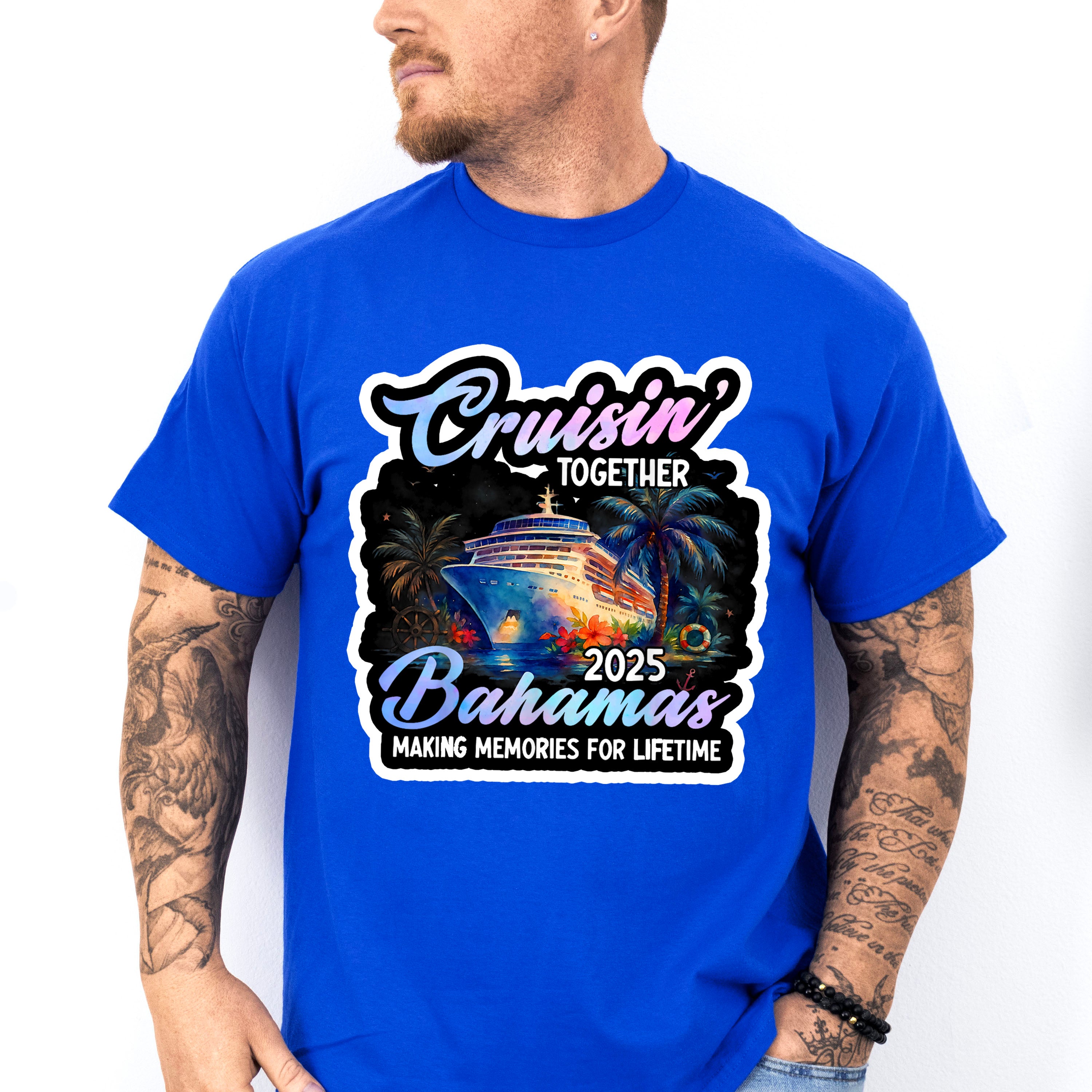 Cruisin' Together 2025 Bahamas Night Design - Vacation Unisex Crewneck T-Shirt Sweatshirt Hoodie
