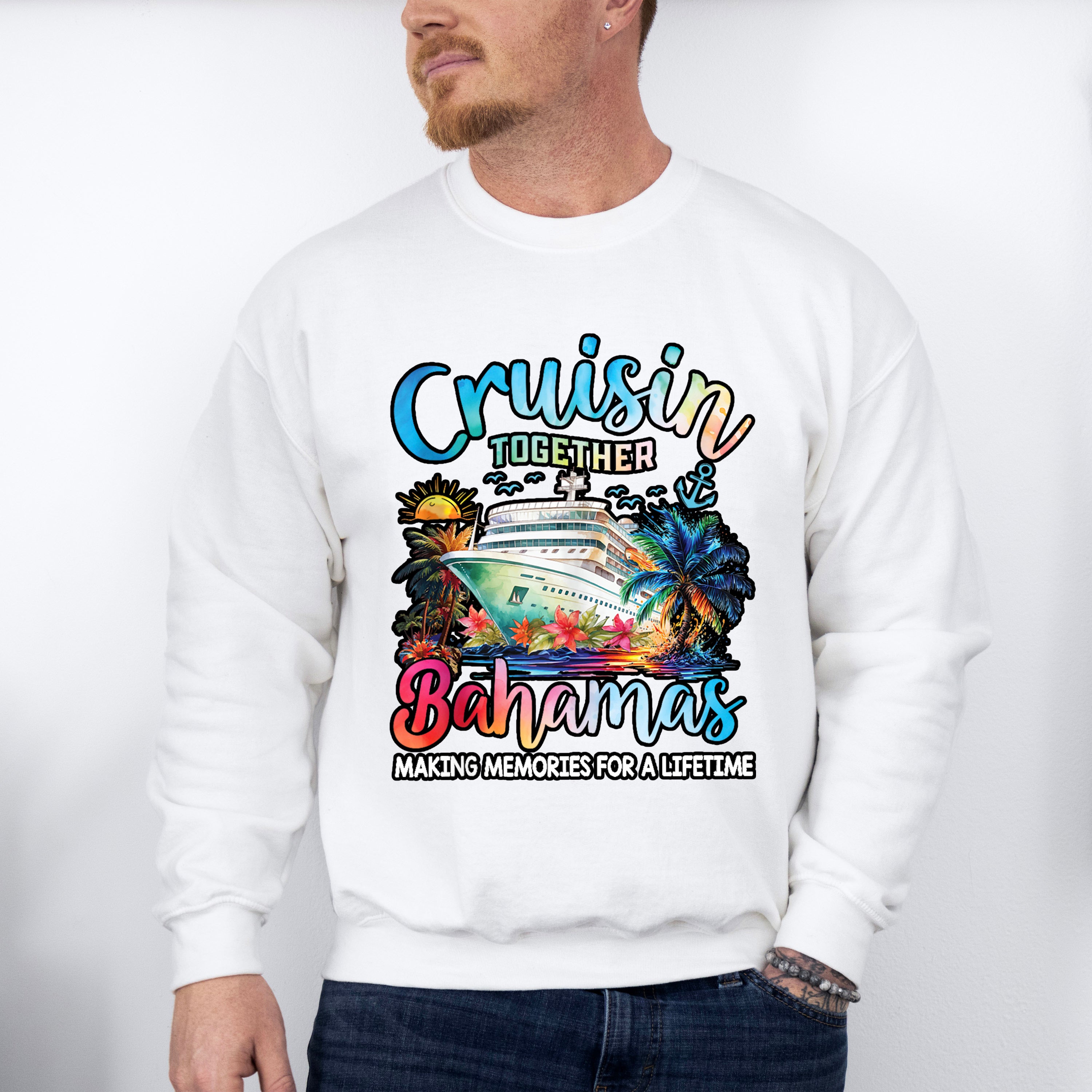 Cruisin' Toget Bahamas Sunset Design - Vacation Unisex Crewneck T-Shirt Sweatshirt Hoodie