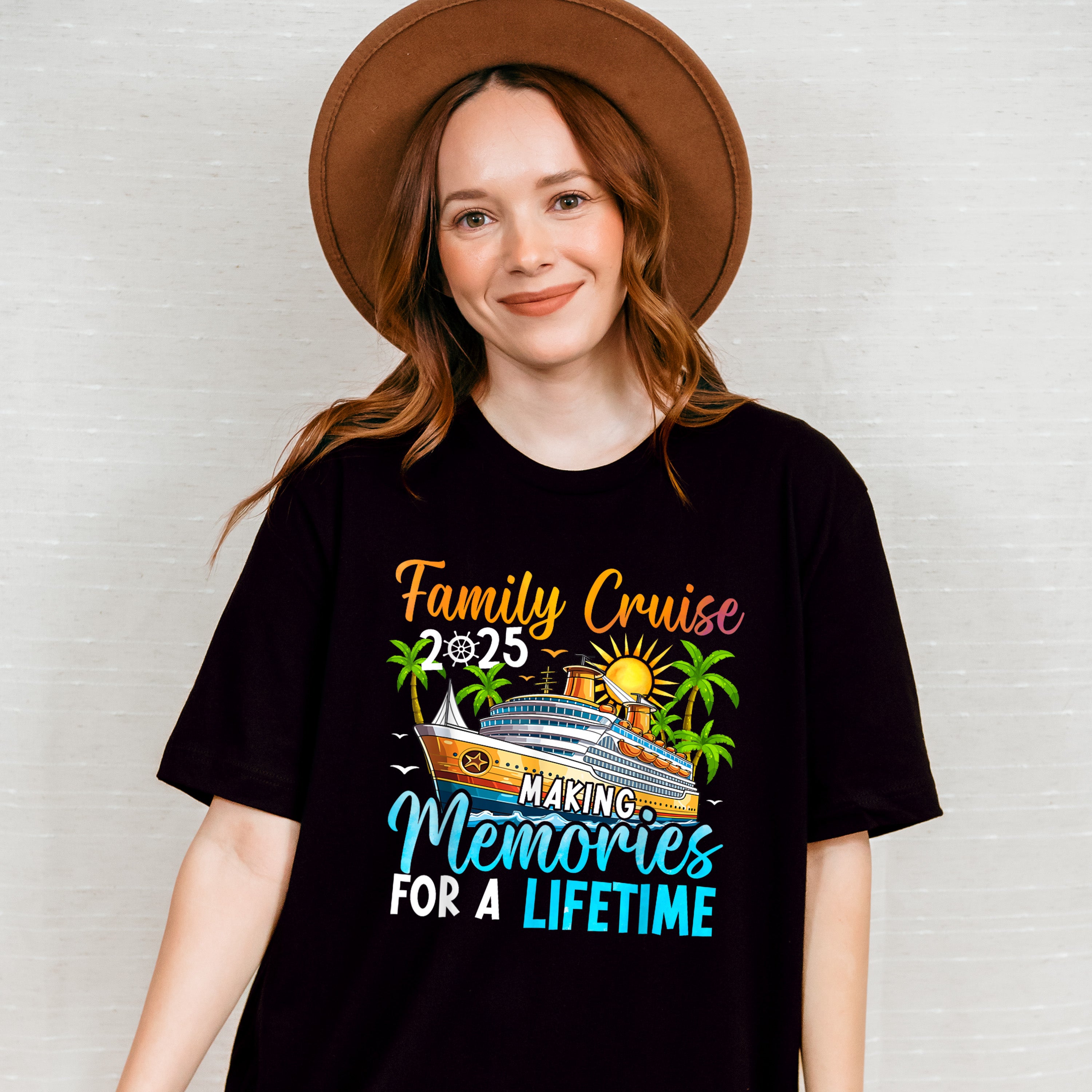 Family Cruise 2025 Trees And Sunset - Vacation Unisex Crewneck T-Shirt Sweatshirt Hoodie