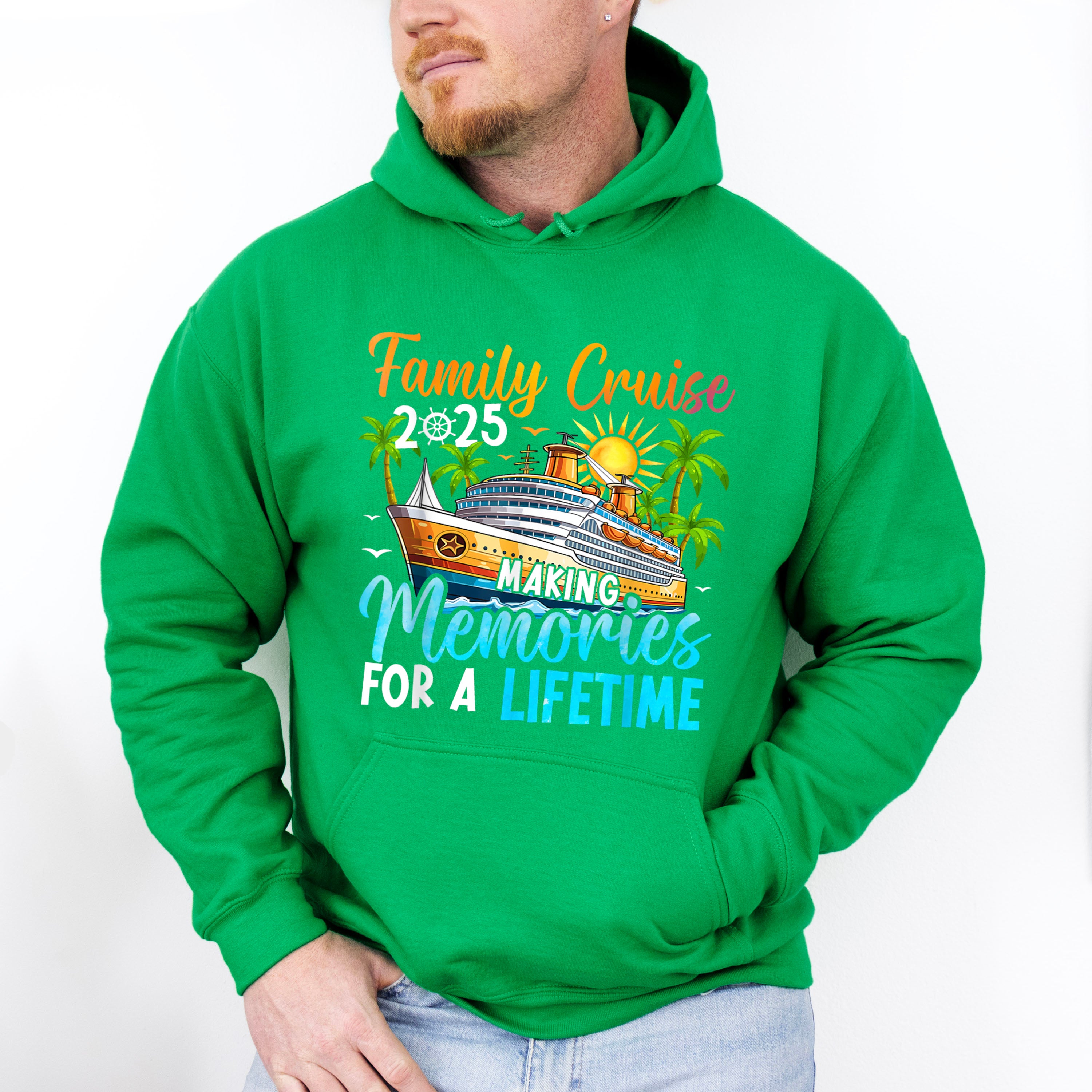 Family Cruise 2025 Trees And Sunset - Vacation Unisex Crewneck T-Shirt Sweatshirt Hoodie