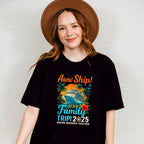 Aww Ship! It's A Family Trip 2025 Sunset - Vacation Unisex Crewneck T-Shirt Sweatshirt Hoodie